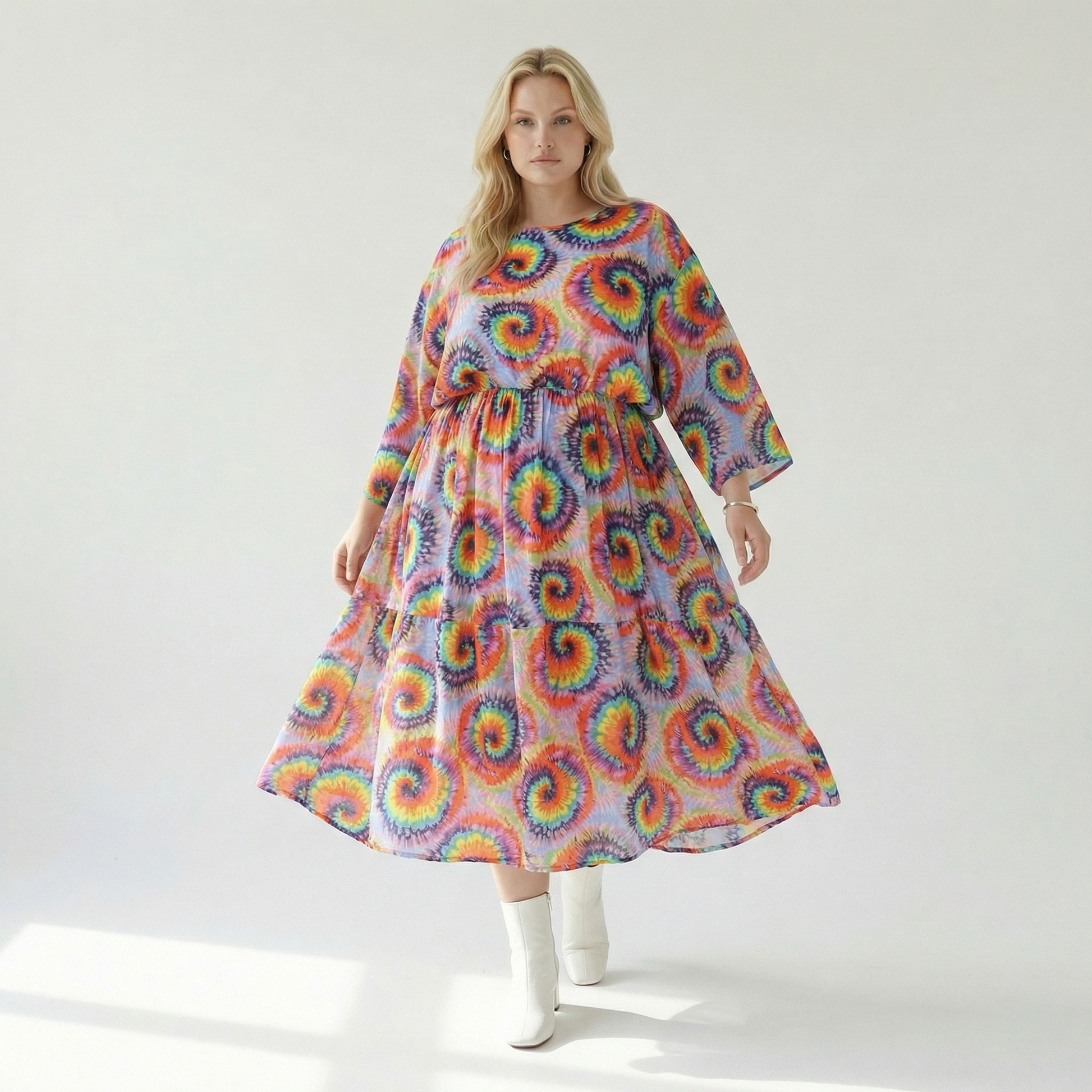  A-Form Kleid von AKH Fashion aus Baumwolle, 1503.07112, Multicolor, Farbmix, Ausgefallen