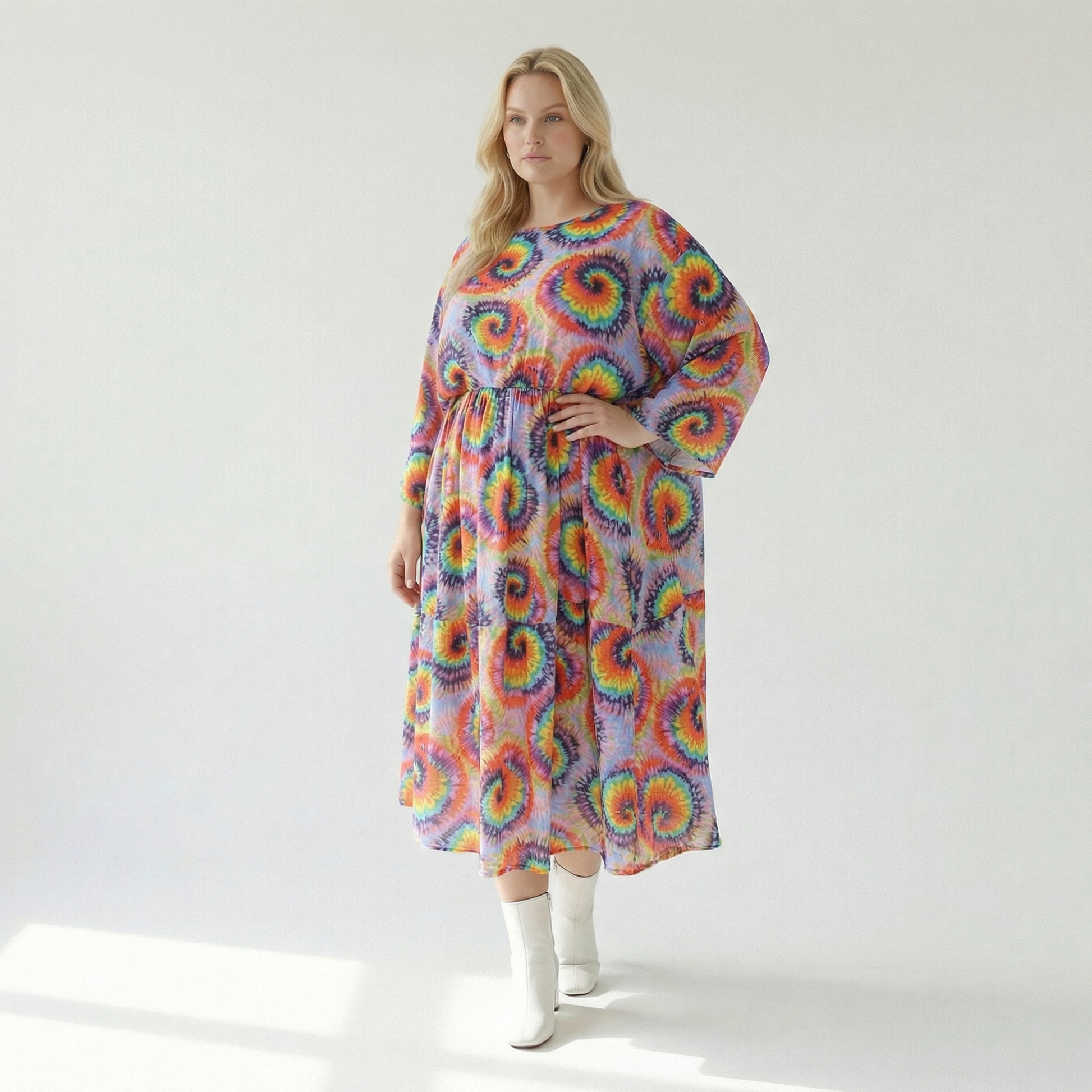  A-Form Kleid von AKH Fashion aus Baumwolle, 1503.07112, Multicolor, Farbmix, Ausgefallen