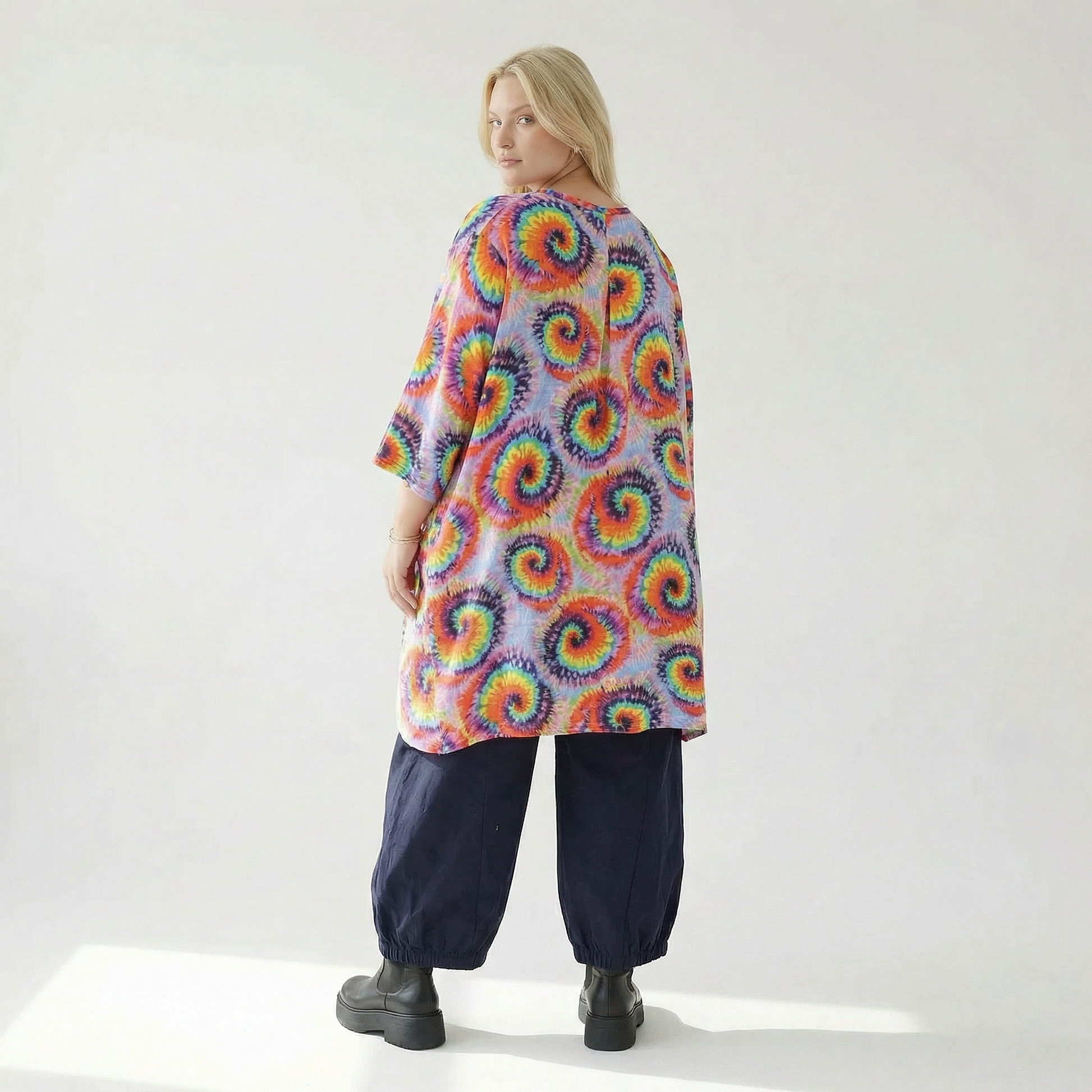  A-Form Bigshirt von AKH Fashion aus Baumwolle, 1503.07114, Multicolor, Farbmix, Ausgefallen