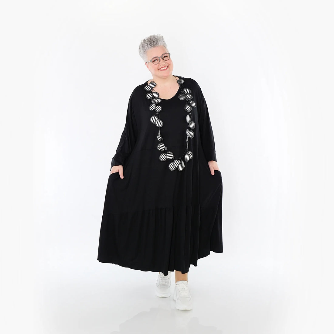  Ballonkleid von AKH Fashion aus Viskose, 1233.06712, Schwarz, Ausgefallen, Zeitlos, Schick