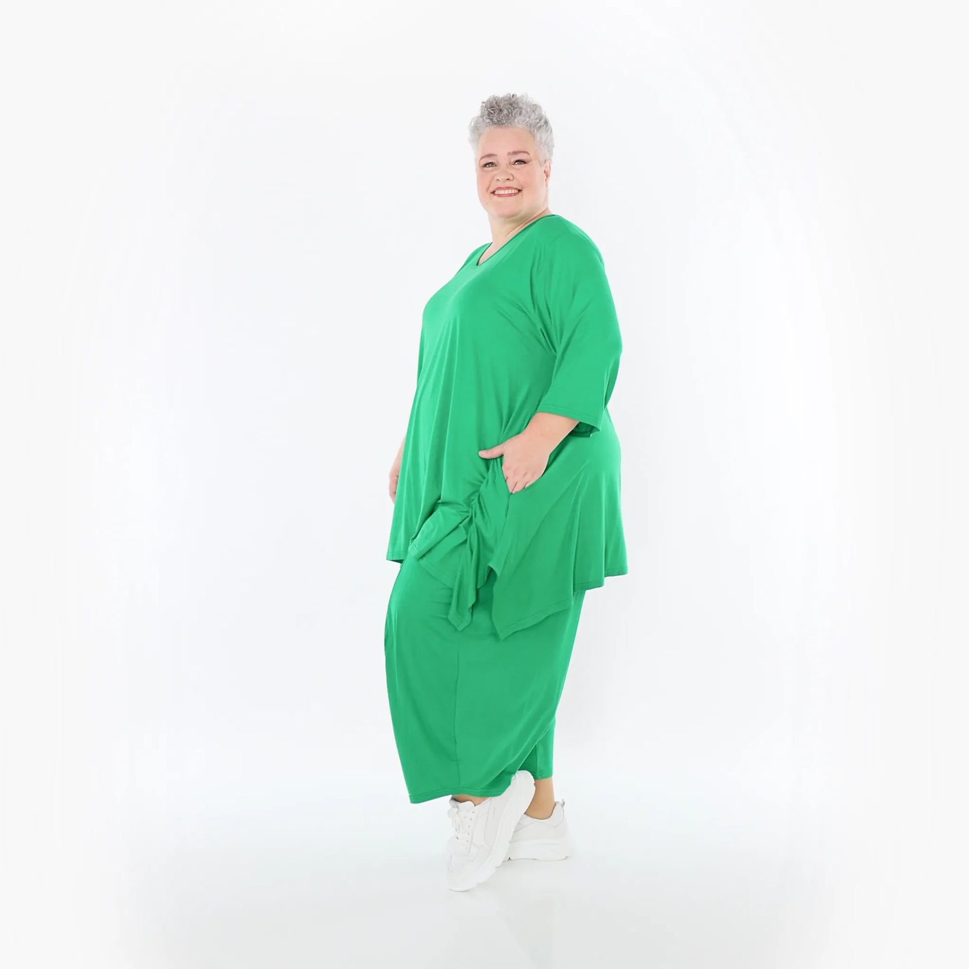  Ballonhose von AKH Fashion aus Viskose, 1233.08069, Grün, Ausgefallen, Zeitlos, Schick