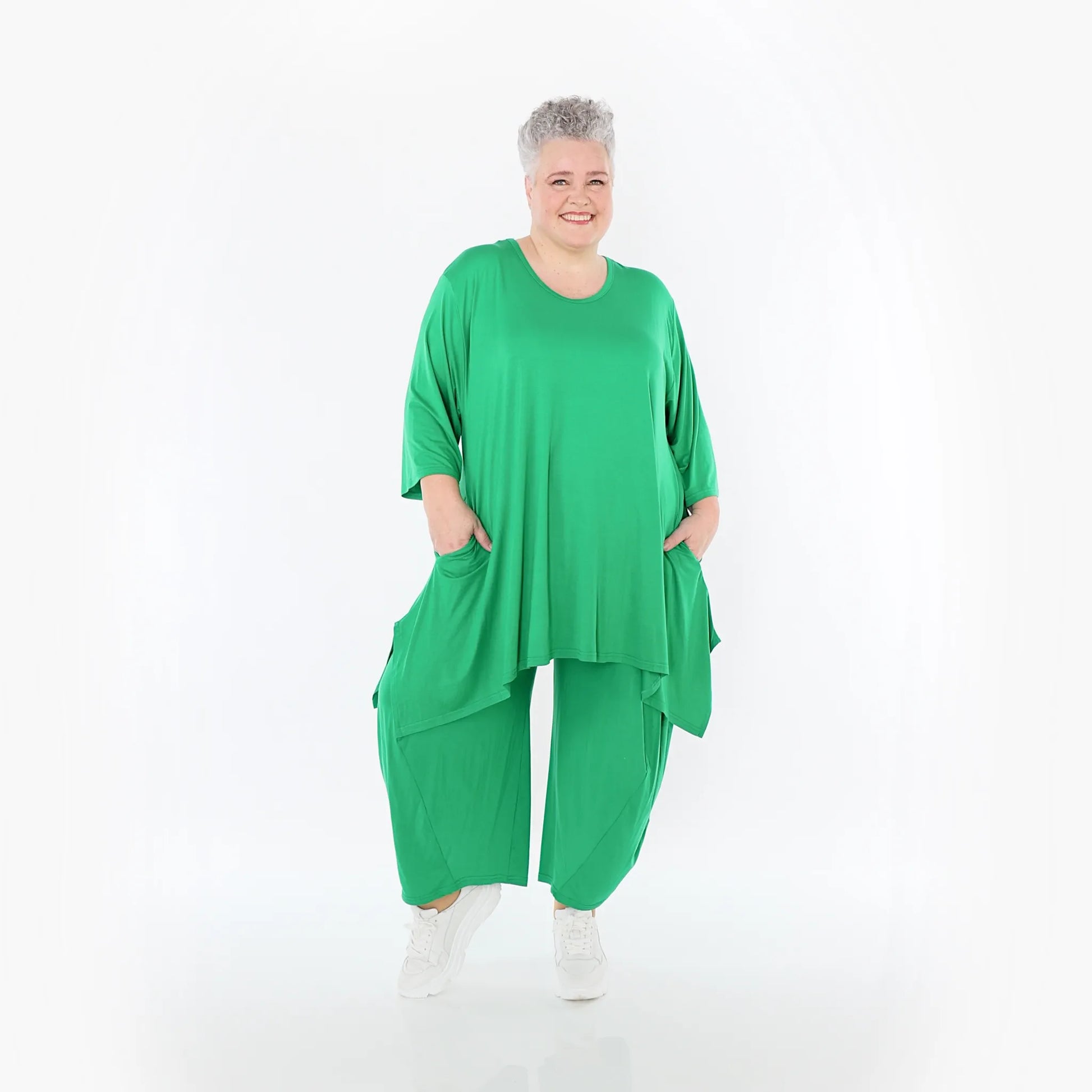  Ballonhose von AKH Fashion aus Viskose, 1233.08069, Grün, Ausgefallen, Zeitlos, Schick