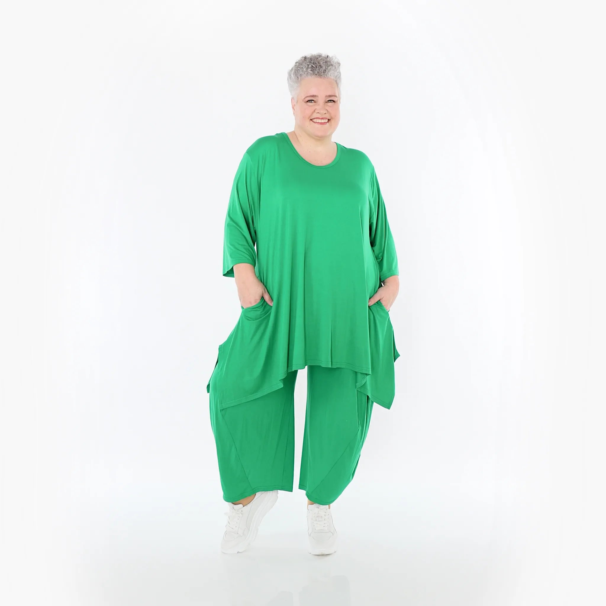  Ballonhose von AKH Fashion aus Viskose, 1233.08069, Grün, Ausgefallen, Zeitlos, Schick