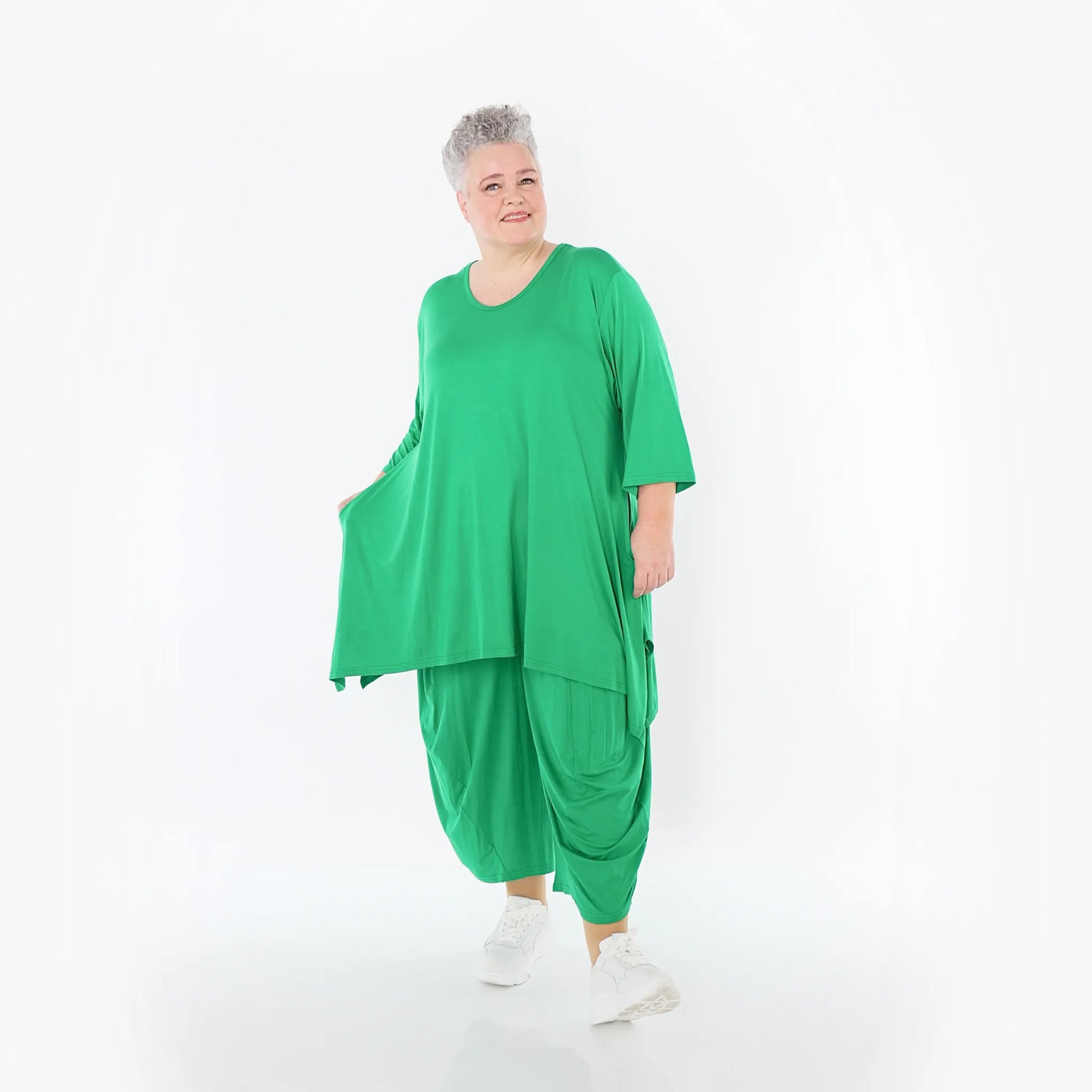  Ballonhose von AKH Fashion aus Viskose, 1233.08069, Grün, Ausgefallen, Zeitlos, Schick