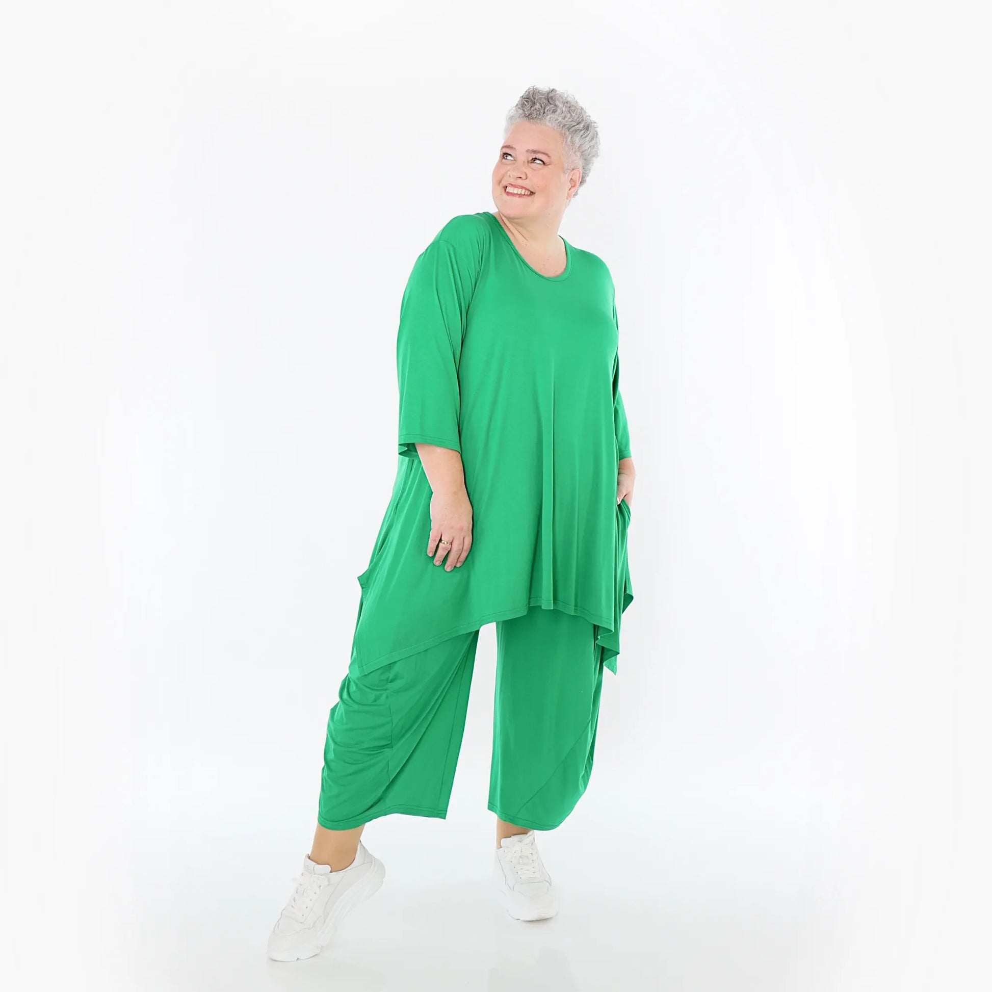  Ballonhose von AKH Fashion aus Viskose, 1233.08069, Grün, Ausgefallen, Zeitlos, Schick