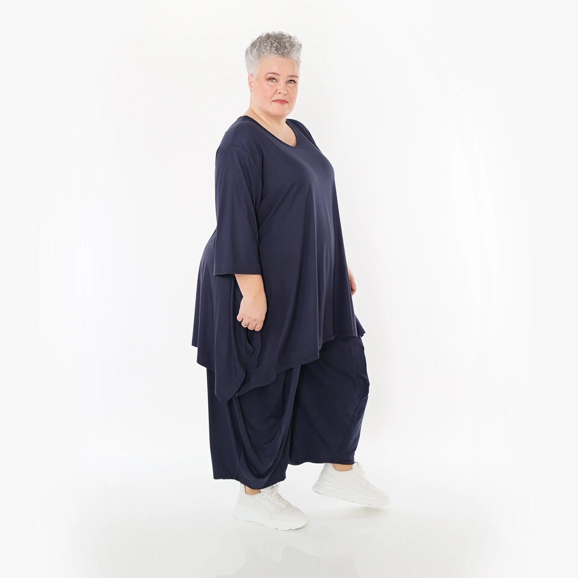  Ballonhose von AKH Fashion aus Viskose, 1233.08069, Marine, Ausgefallen, Zeitlos, Schick
