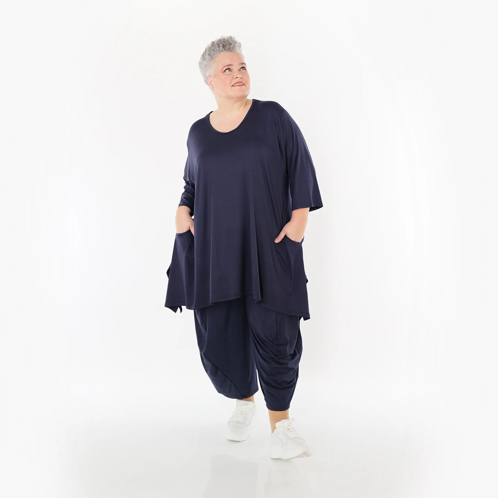  Ballonhose von AKH Fashion aus Viskose, 1233.08069, Marine, Ausgefallen, Zeitlos, Schick