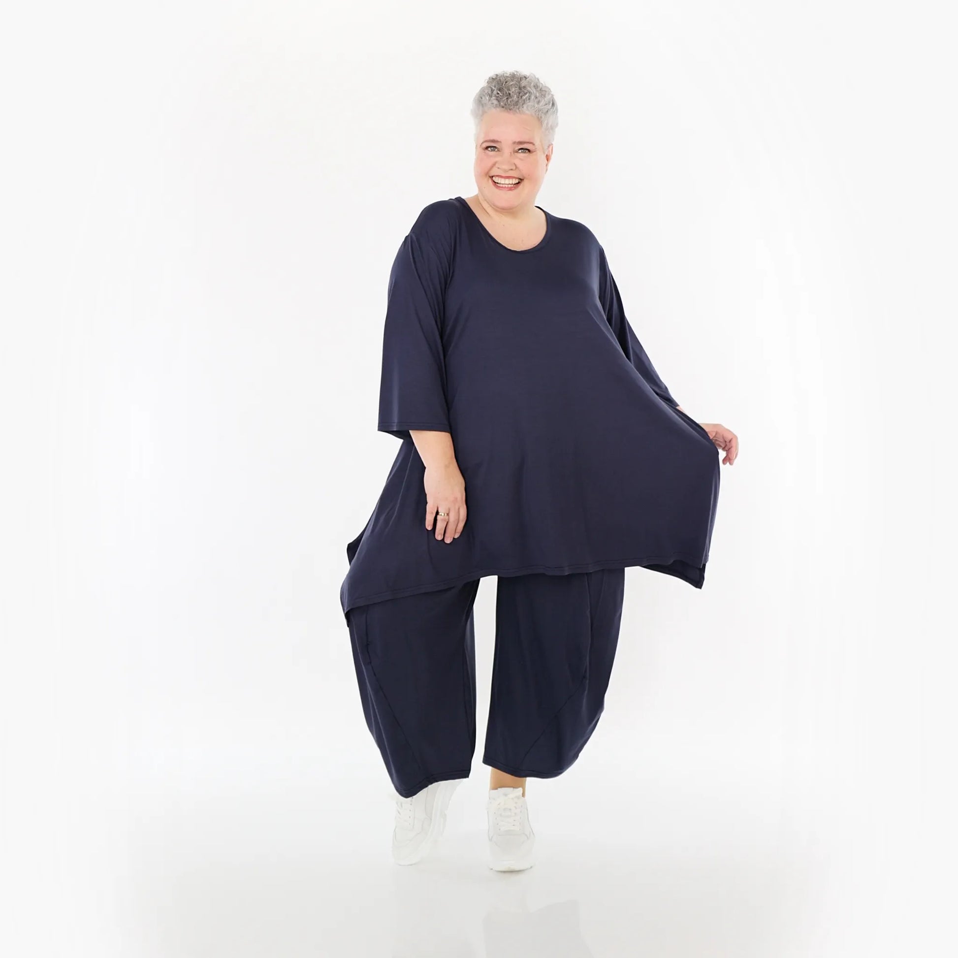  Ballonhose von AKH Fashion aus Viskose, 1233.08069, Marine, Ausgefallen, Zeitlos, Schick