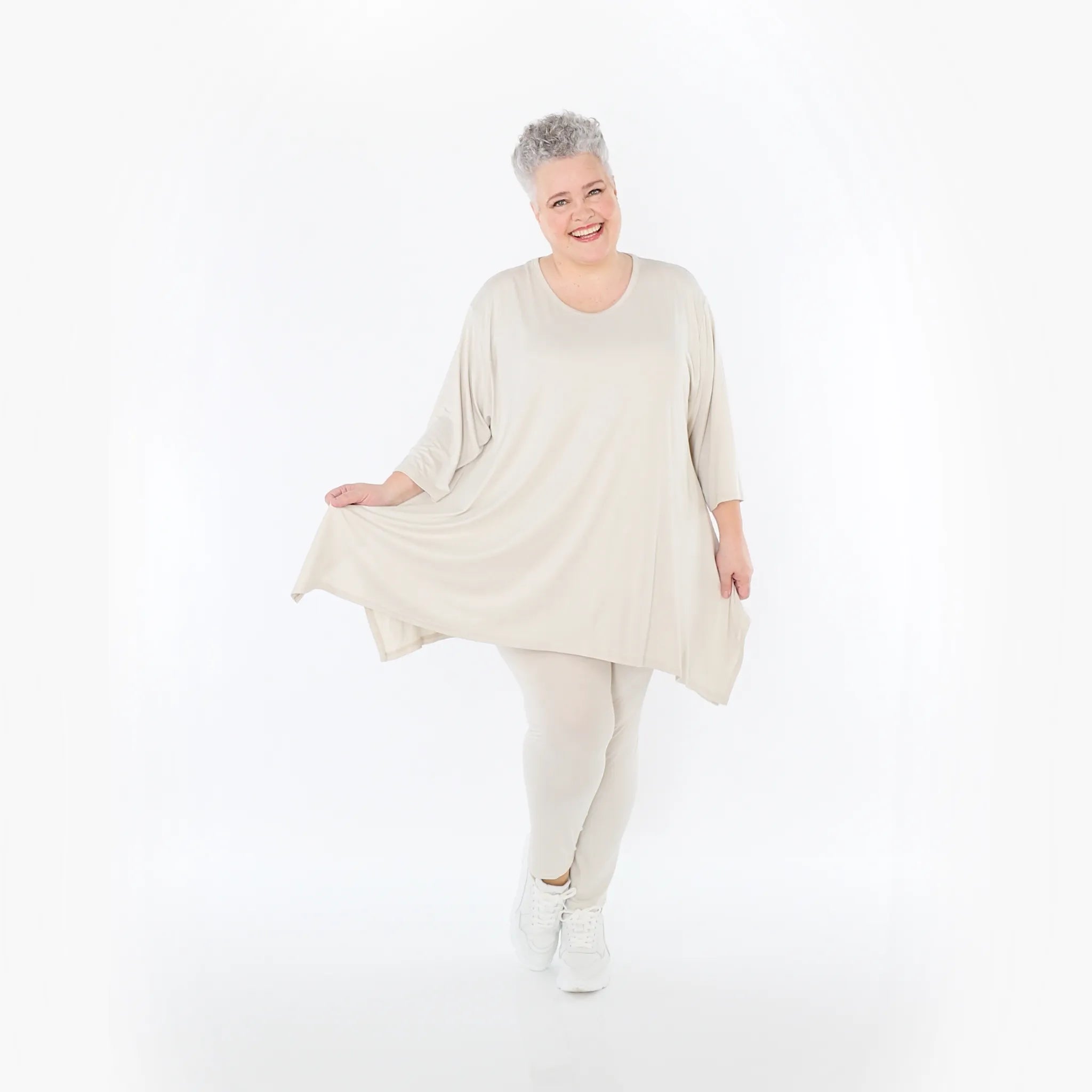  AKH Fashion Leggings in gerader Form, aus Viskose, 1233.0P100, Beige, Ausgefallen, Zeitlos