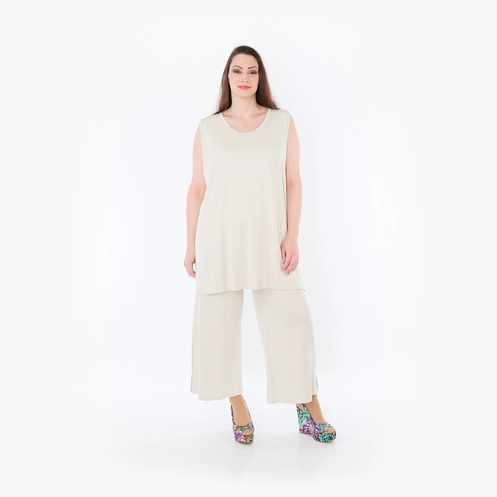  AKH Fashion Hose in gerader Form, aus Viskose, 1233.00225, Beige, Ausgefallen, Zeitlos