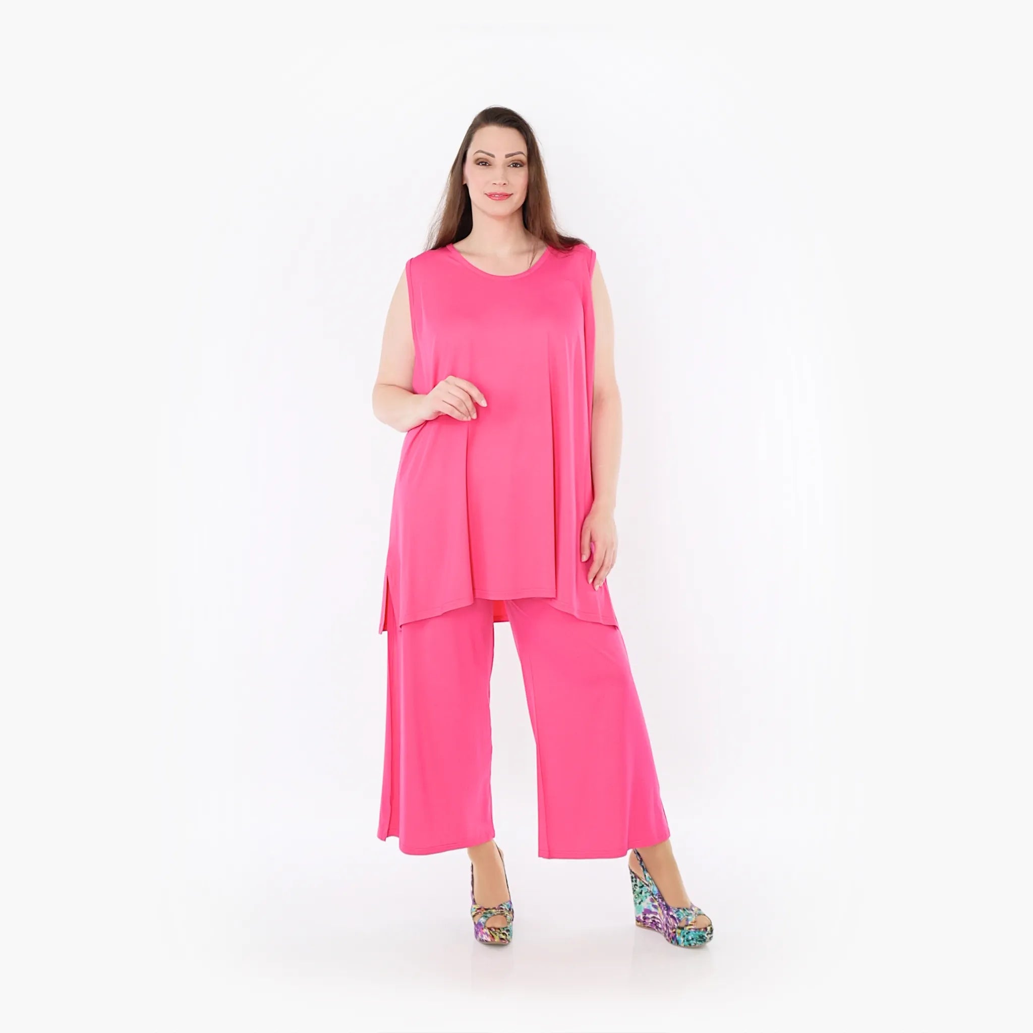  AKH Fashion Hose in gerader Form, aus Viskose, 1233.00225, Fuchsia, Ausgefallen, Zeitlos