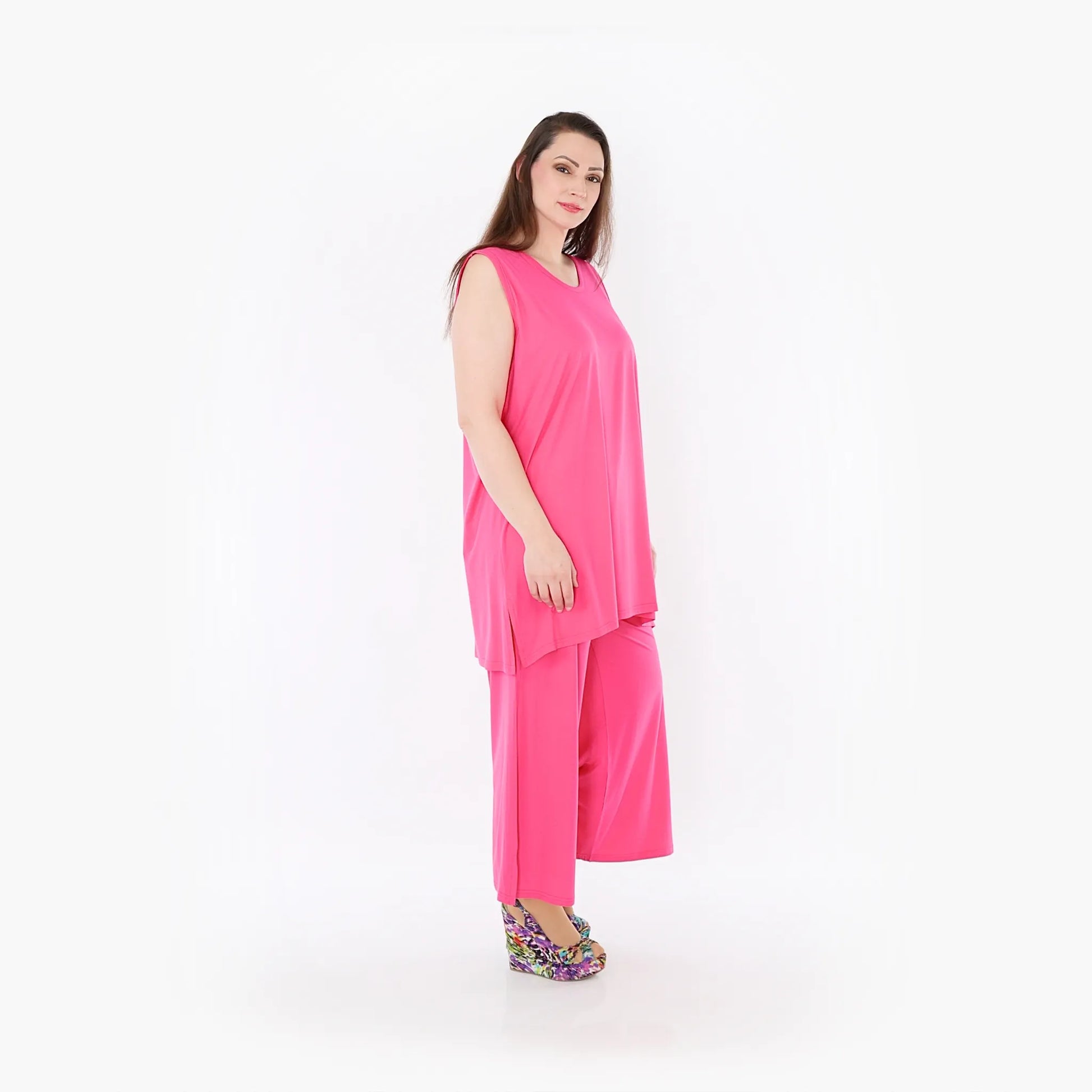 AKH Fashion Hose in gerader Form, aus Viskose, 1233.00225, Fuchsia, Ausgefallen, Zeitlos