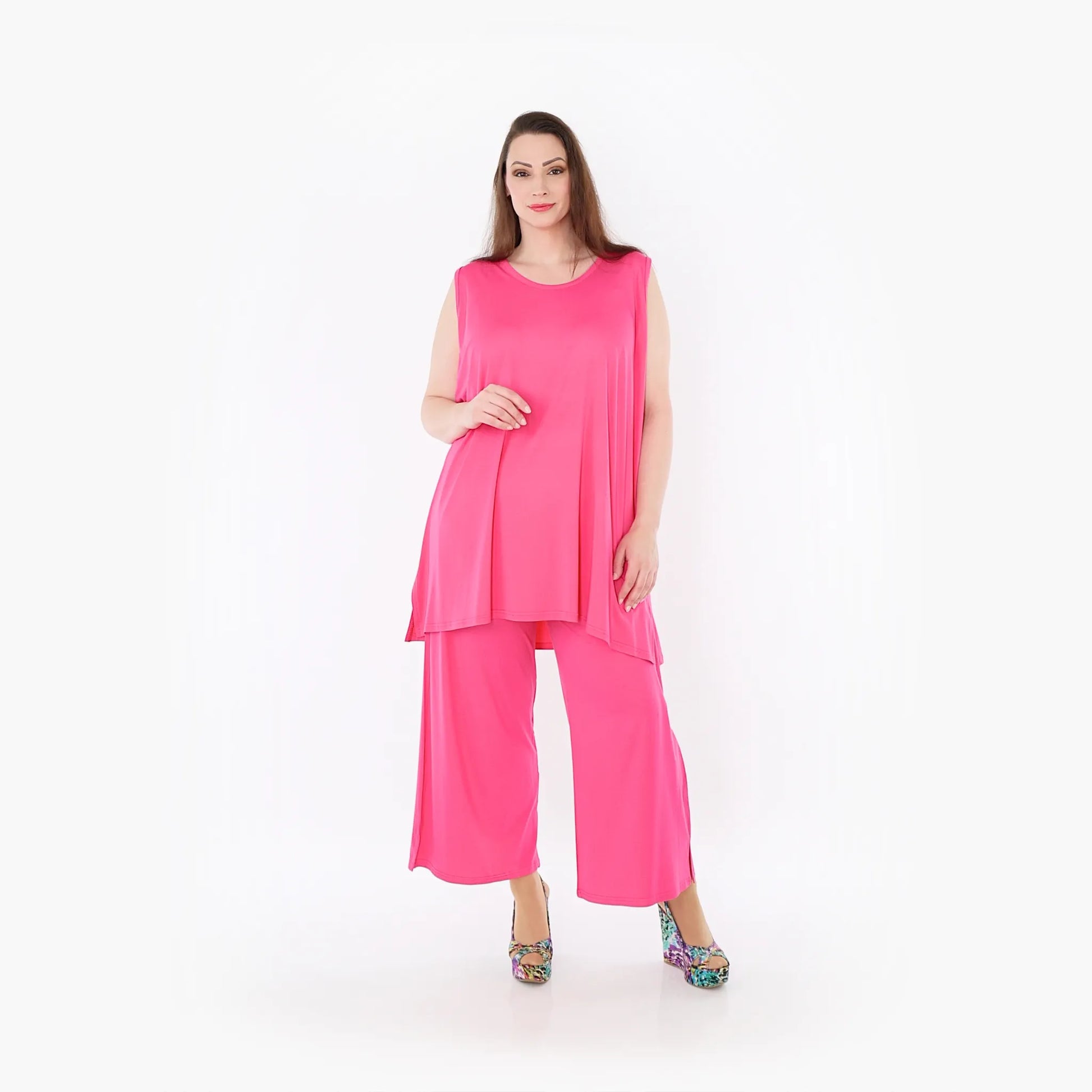  AKH Fashion Hose in gerader Form, aus Viskose, 1233.00225, Fuchsia, Ausgefallen, Zeitlos
