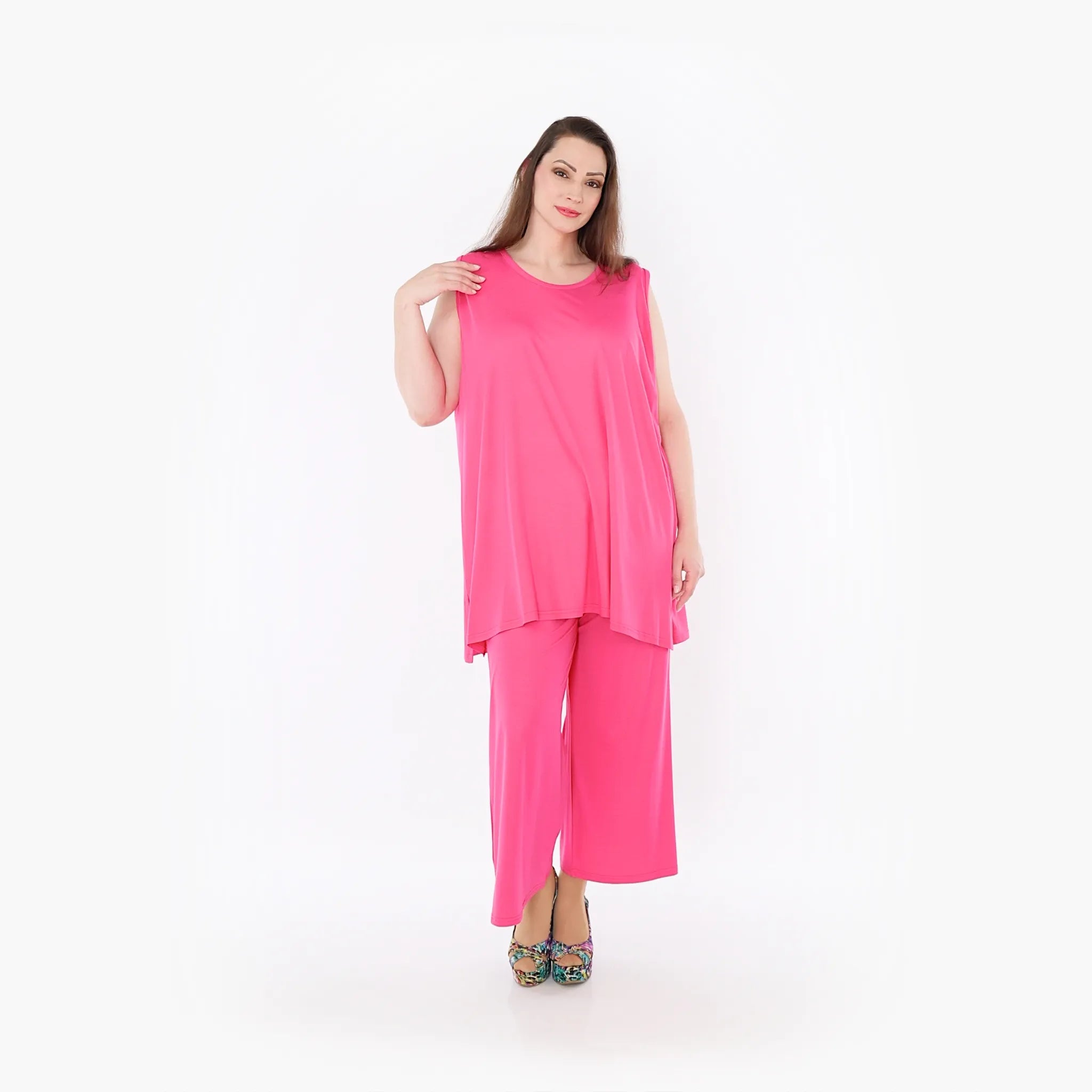  AKH Fashion Hose in gerader Form, aus Viskose, 1233.00225, Fuchsia, Ausgefallen, Zeitlos