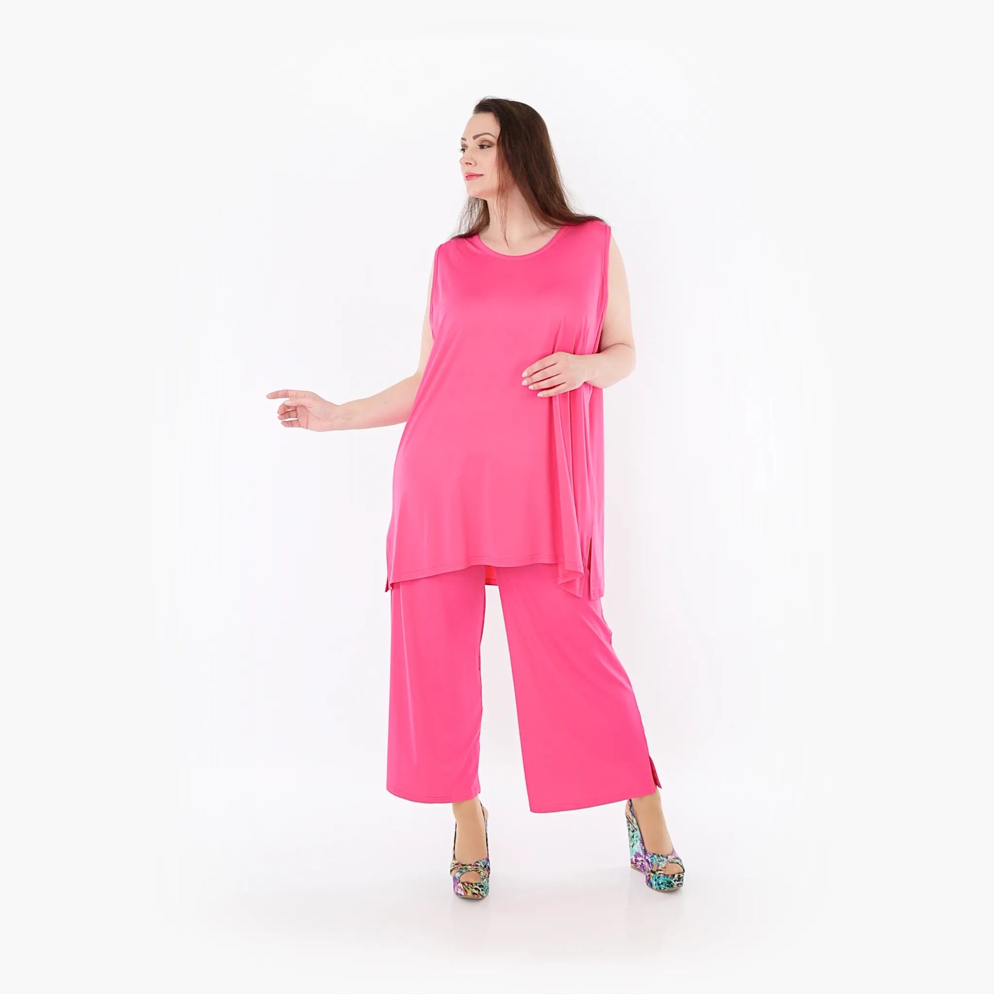 AKH Fashion Hose in gerader Form, aus Viskose, 1233.00225, Fuchsia, Ausgefallen, Zeitlos