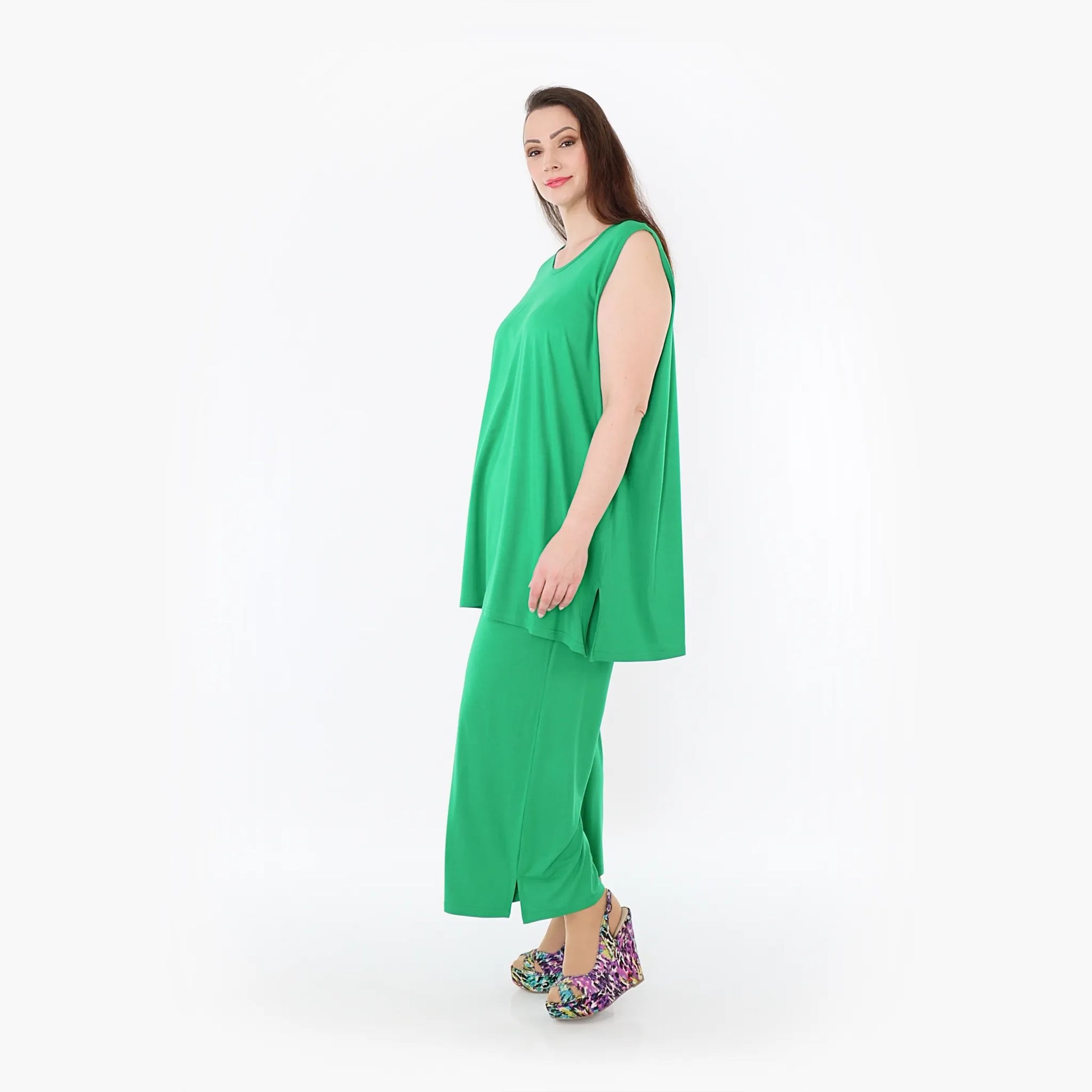  AKH Fashion Hose in gerader Form, aus Viskose, 1233.00225, Grün, Ausgefallen, Zeitlos