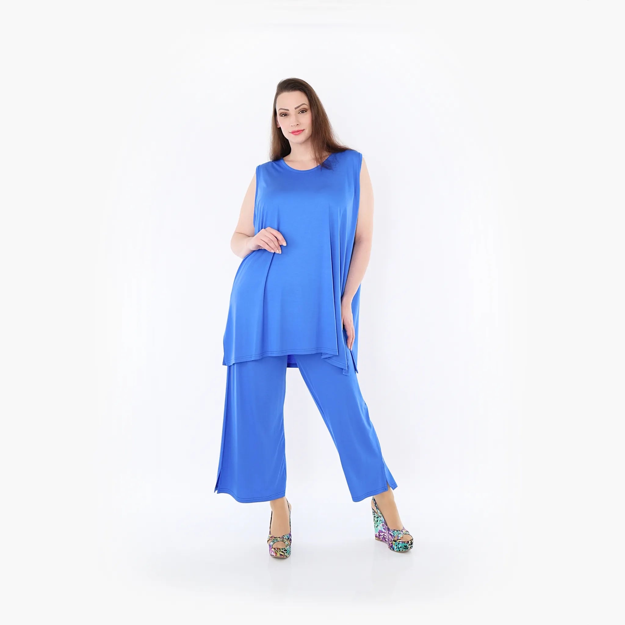  AKH Fashion Hose in gerader Form, aus Viskose, 1233.00225, Royalblau, Ausgefallen, Zeitlos