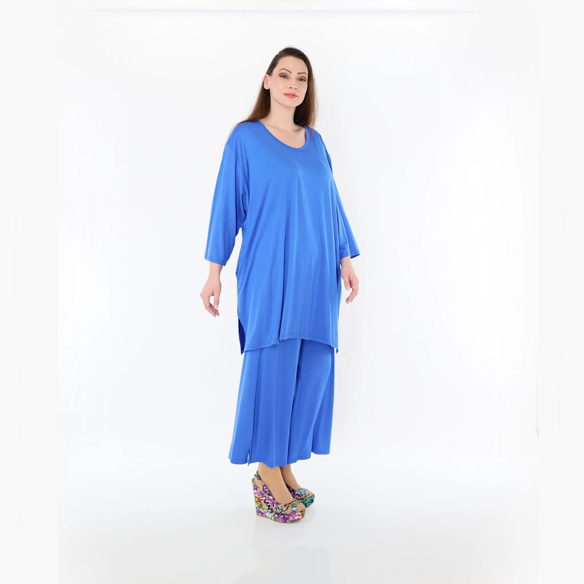  AKH Fashion Bigshirt in gerader Form, aus Viskose, 1233.07054, Royalblau, Ausgefallen, Schick