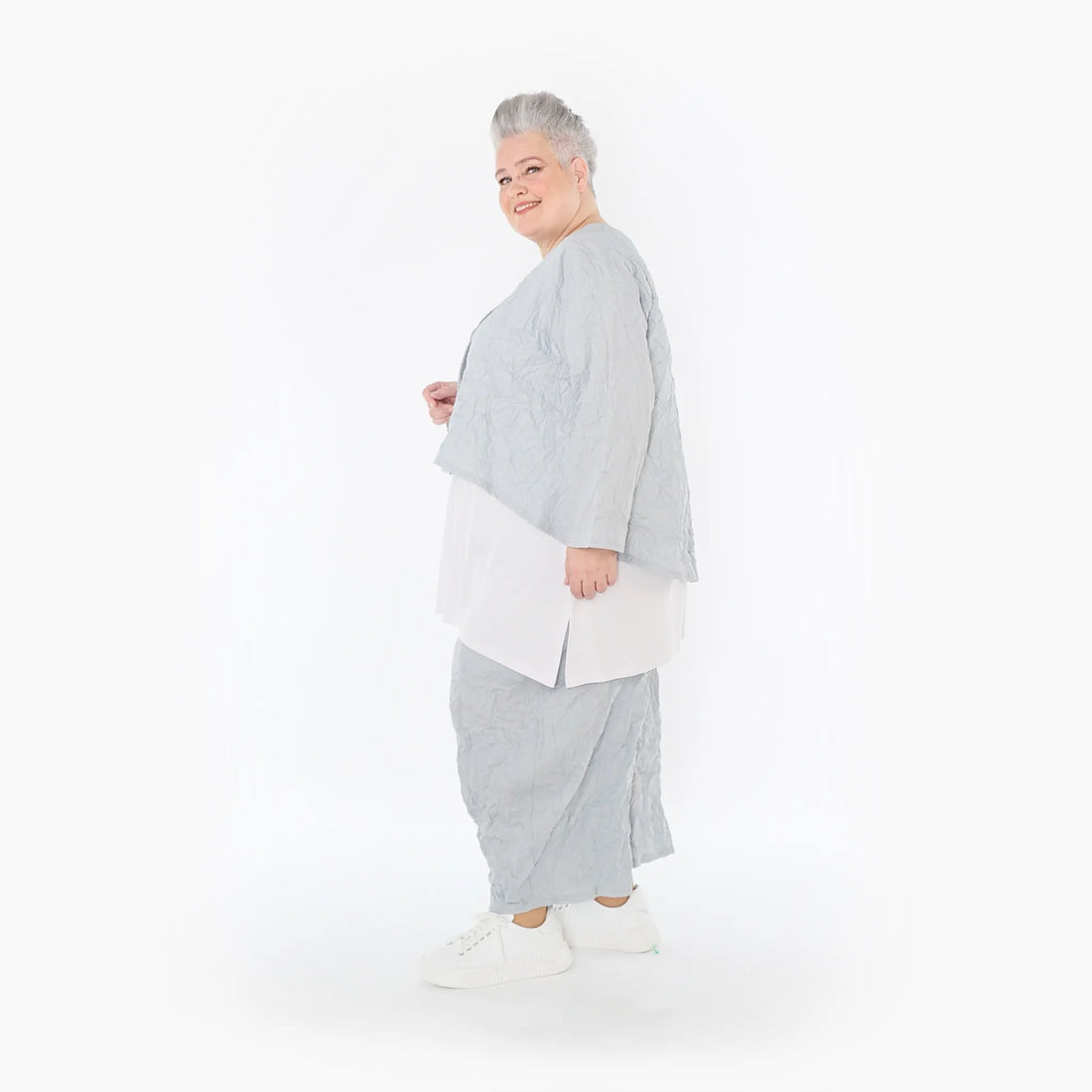  Ballonhose von AKH Fashion aus Materialmix, 1372.08069, Hellgrau, Ausgefallen, Zeitlos