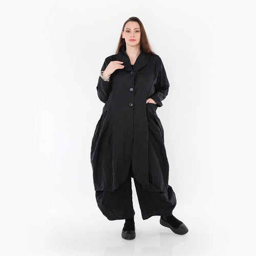  Ballonmantel von AKH Fashion aus Materialmix, 1372.06583, Schwarz, Schick, Modern, Bequem