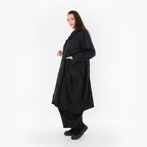  Ballonmantel von AKH Fashion aus Materialmix, 1372.06583, Schwarz, Schick, Modern, Bequem