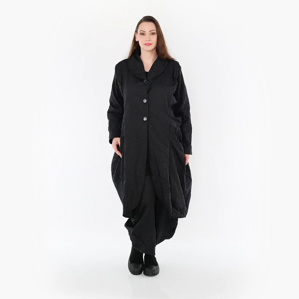  Ballonmantel von AKH Fashion aus Materialmix, 1372.06583, Schwarz, Schick, Modern, Bequem