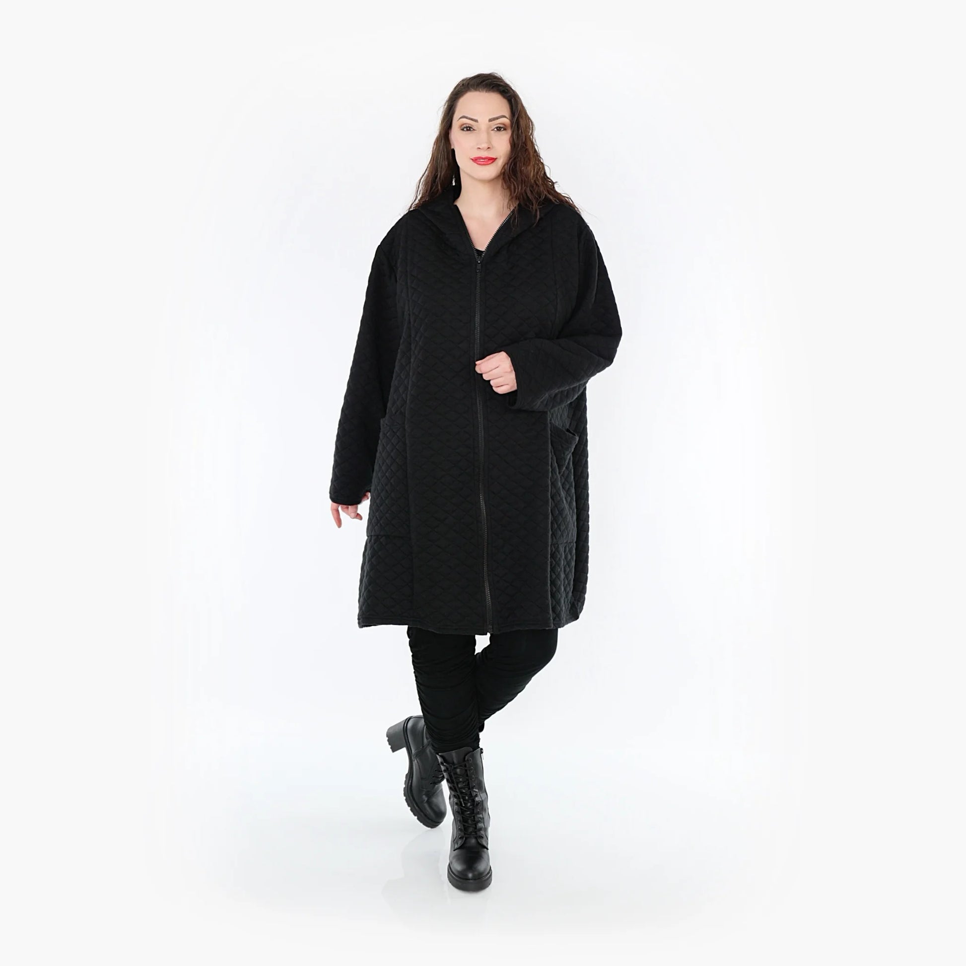  A-Form Jacke von AKH Fashion aus Materialmix, 1394.06909, Schwarz, Schick, Modern, Bequem