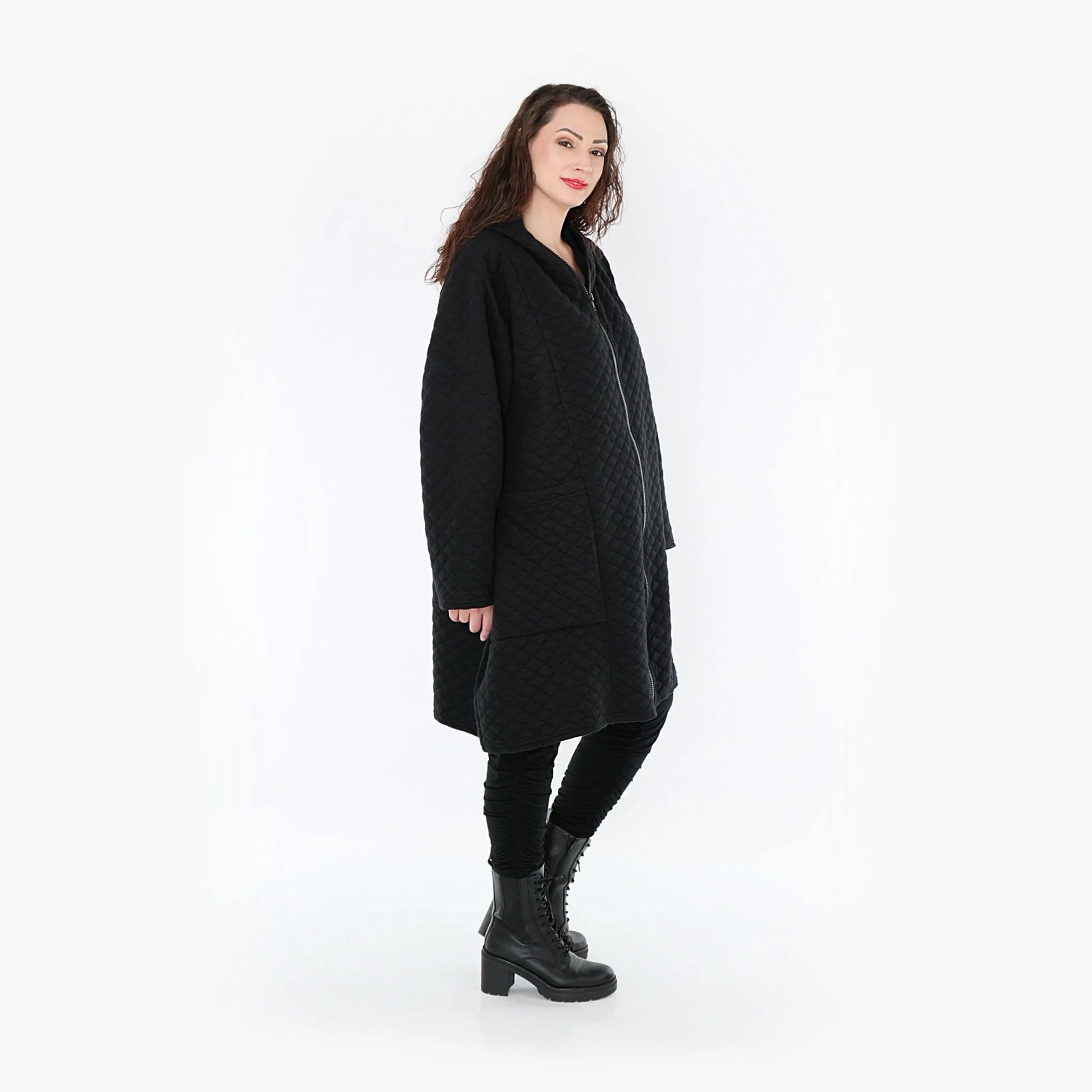  A-Form Jacke von AKH Fashion aus Materialmix, 1394.06909, Schwarz, Schick, Modern, Bequem