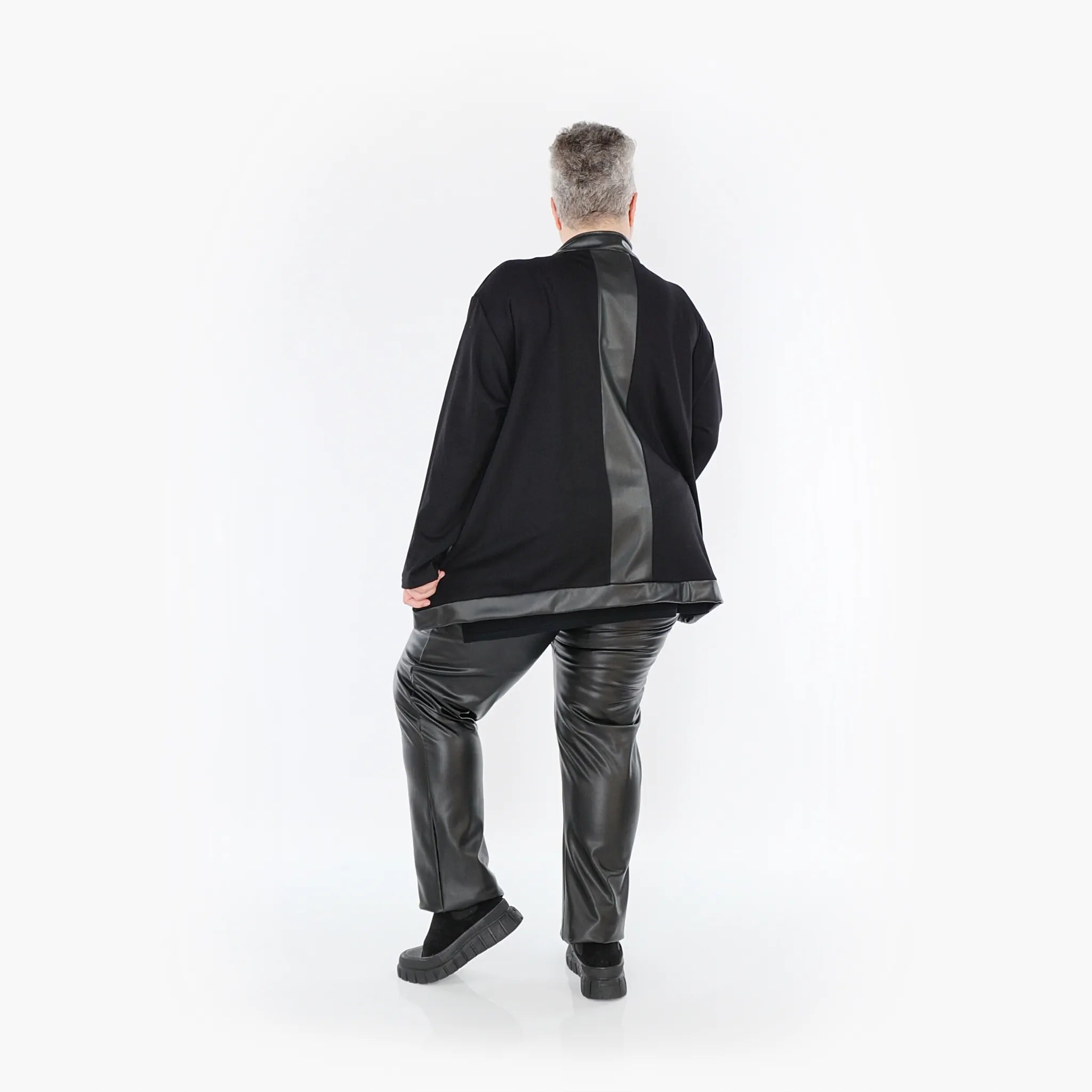  AKH Fashion Jacke in kastiger Form, aus Polyester, 1414.07017, Schwarz, Schick, Modern