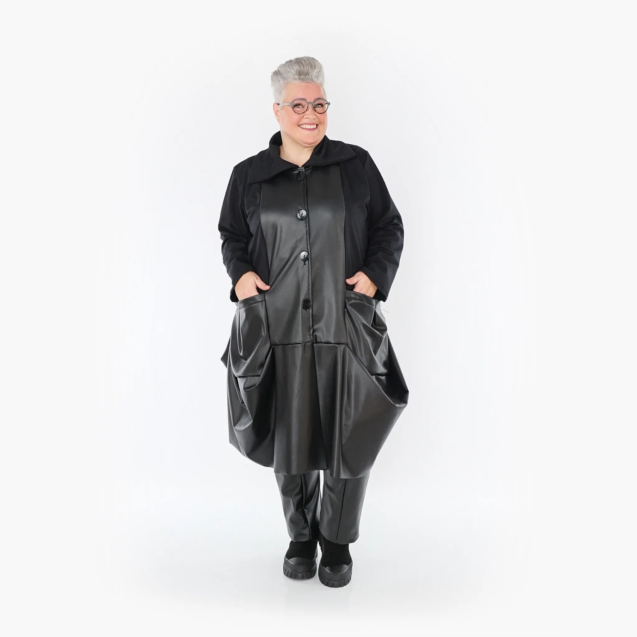  Ballonmantel von AKH Fashion aus Polyester, 1414.07018, Schwarz, Schick, Modern, Bequem