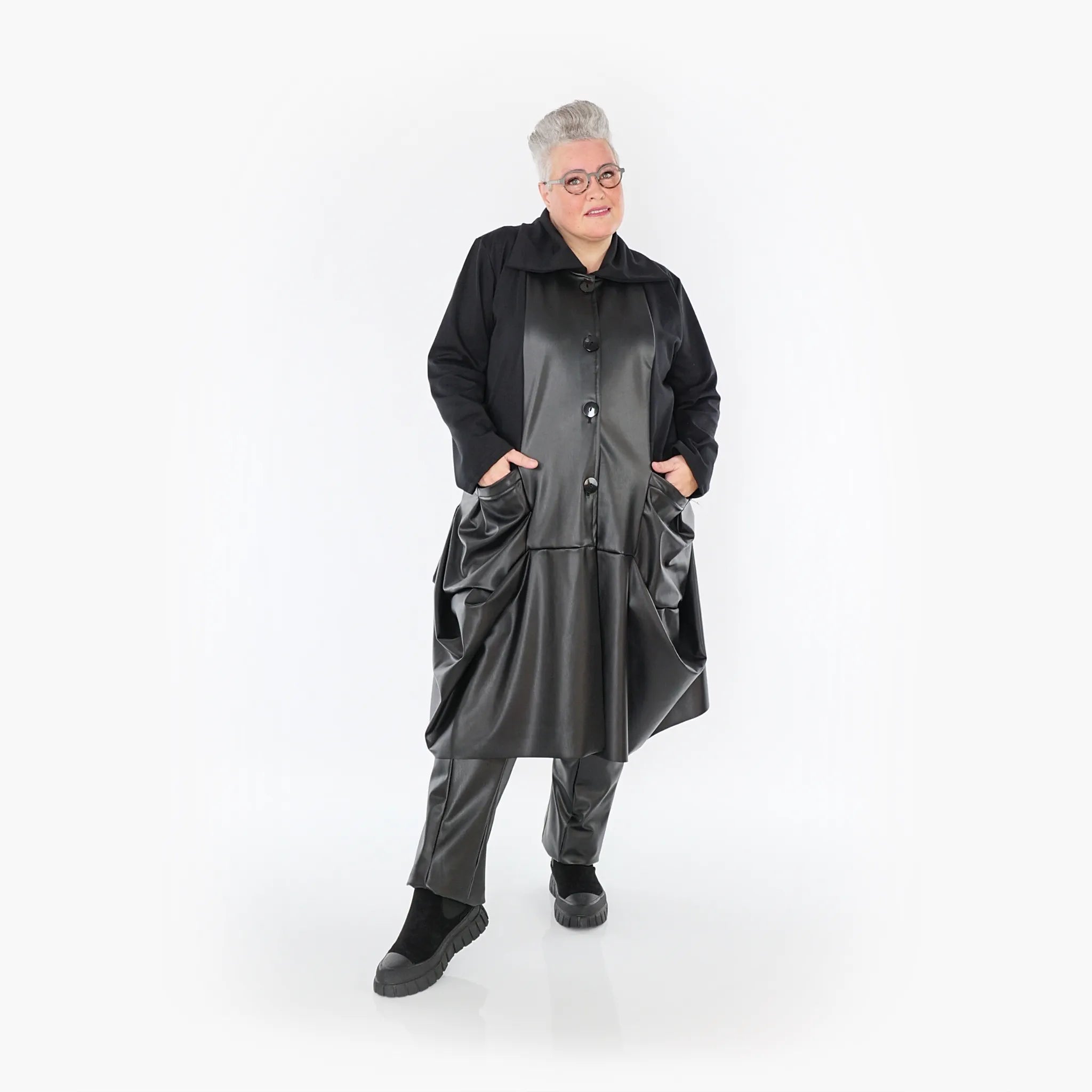  Ballonmantel von AKH Fashion aus Polyester, 1414.07018, Schwarz, Schick, Modern, Bequem