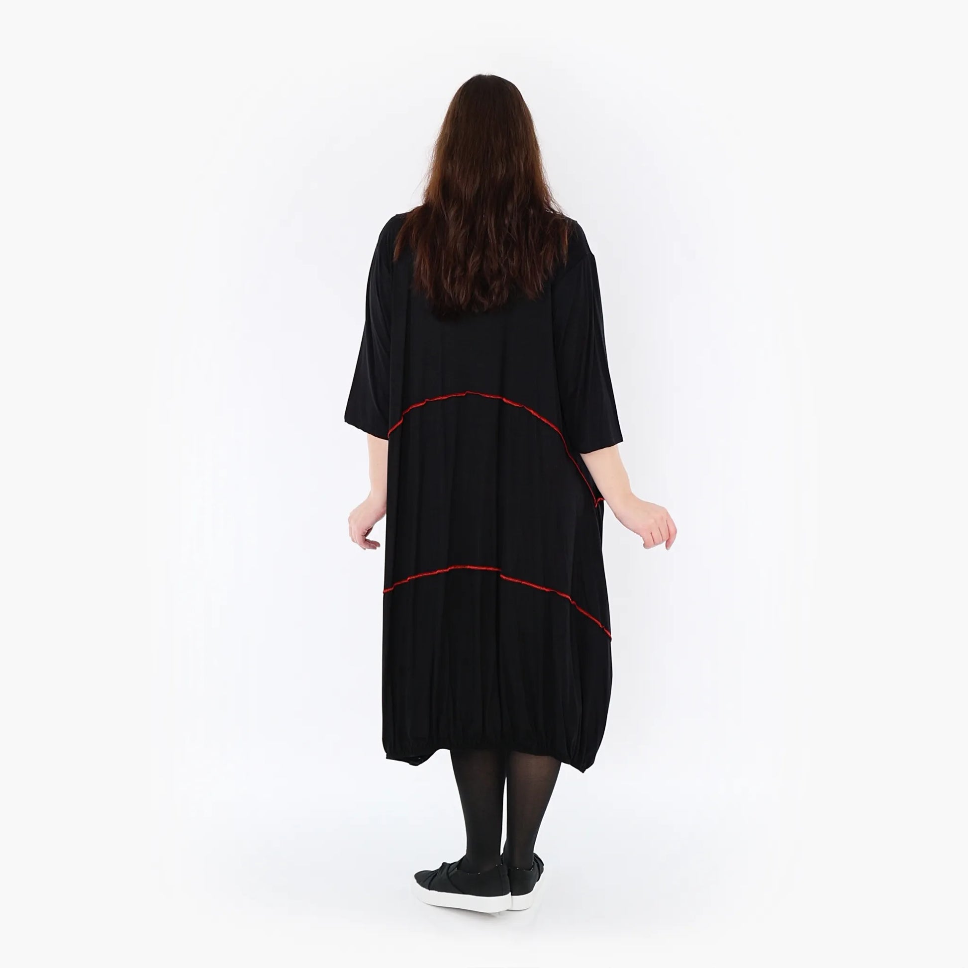  Ballonkleid von AKH Fashion aus Viskose, 1416.06564, Schwarz/Rot, Schick, Modern, Bequem