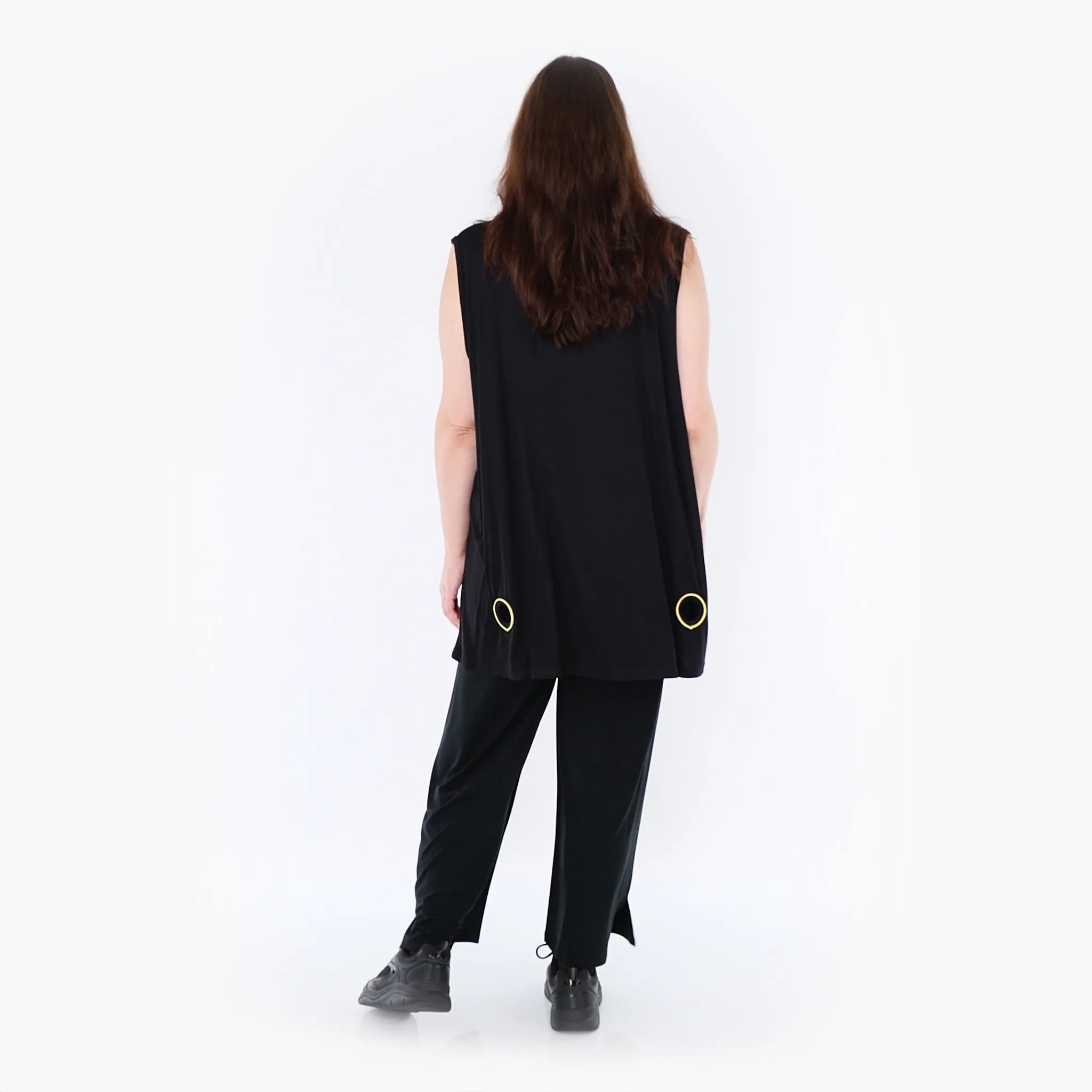  AKH Fashion Top in gerader Form, aus Viskose, 1416.06675, Schwarz/Gelb, Schick, Modern