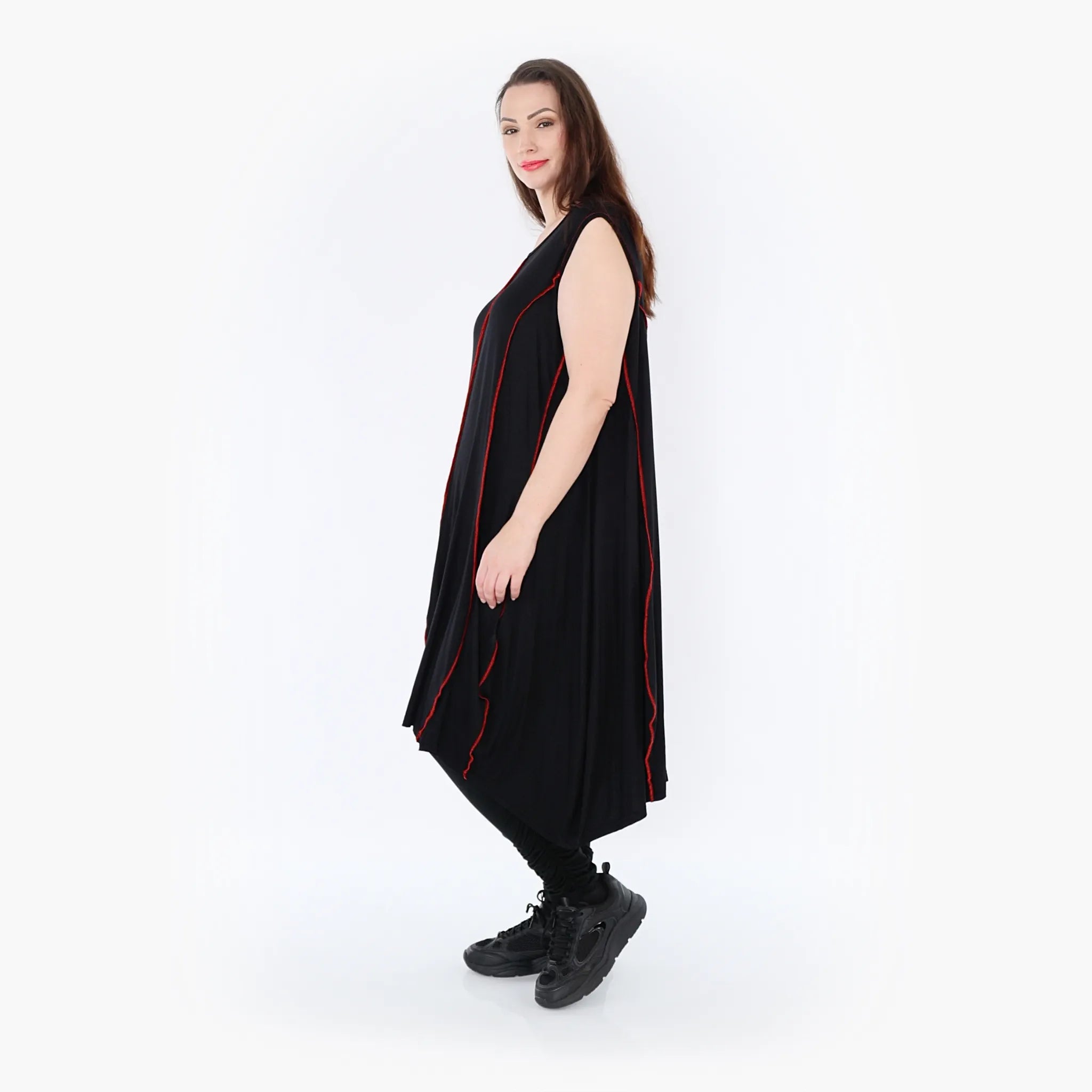 Ballon Tunika von AKH Fashion aus Viskose, 1416.06913, Schwarz/Rot, Schick, Modern, Bequem