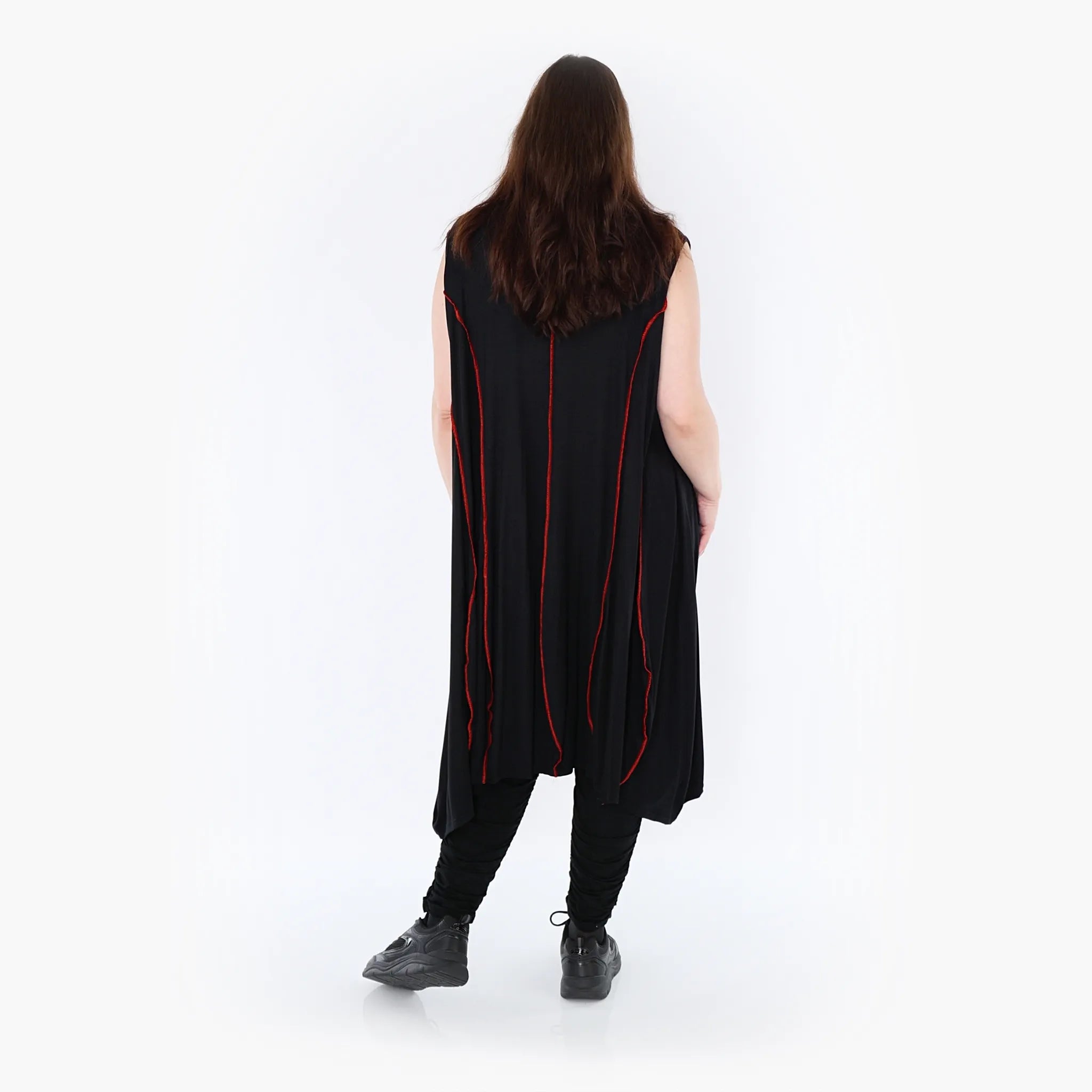  Ballon Tunika von AKH Fashion aus Viskose, 1416.06913, Schwarz/Rot, Schick, Modern, Bequem