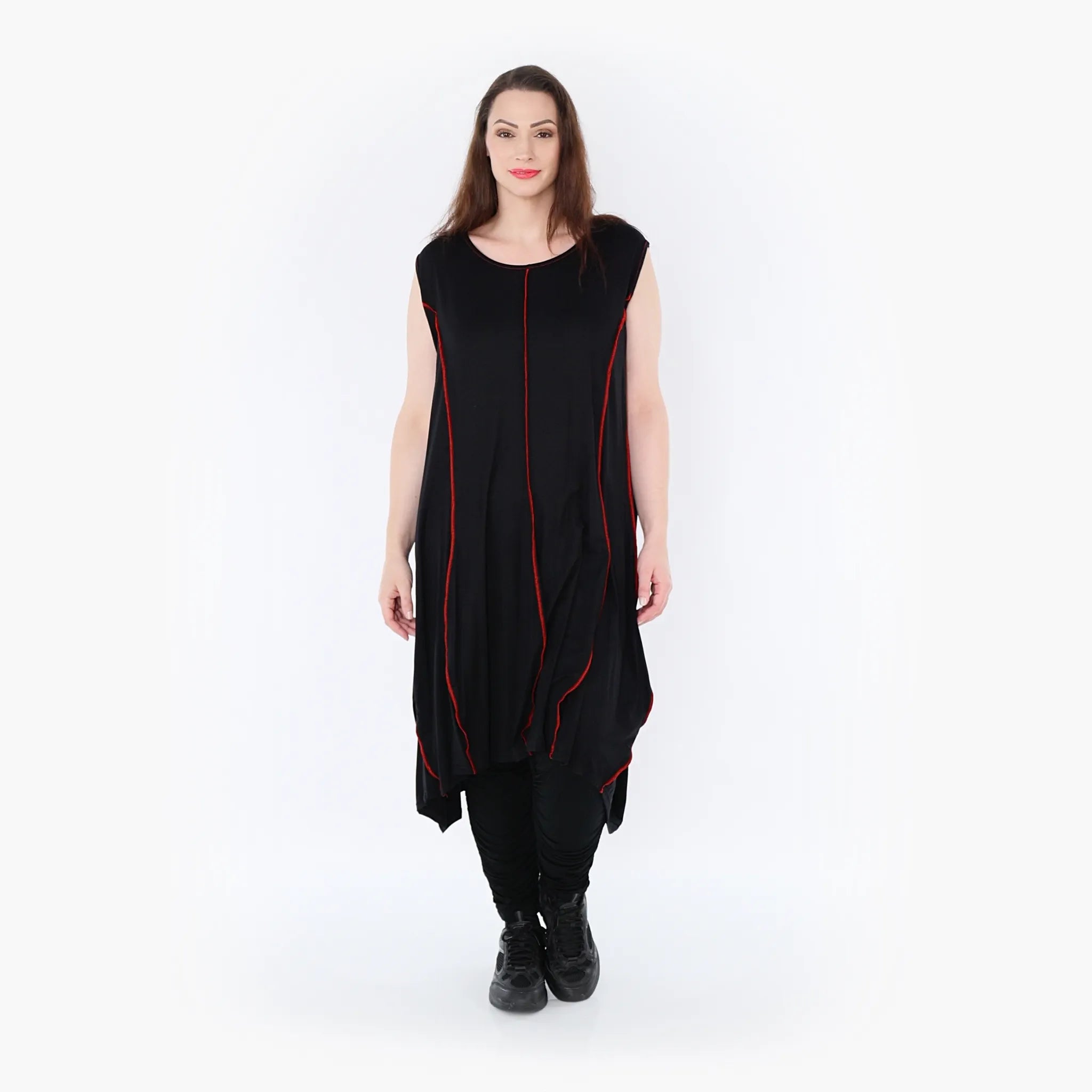  Ballon Tunika von AKH Fashion aus Viskose, 1416.06913, Schwarz/Rot, Schick, Modern, Bequem