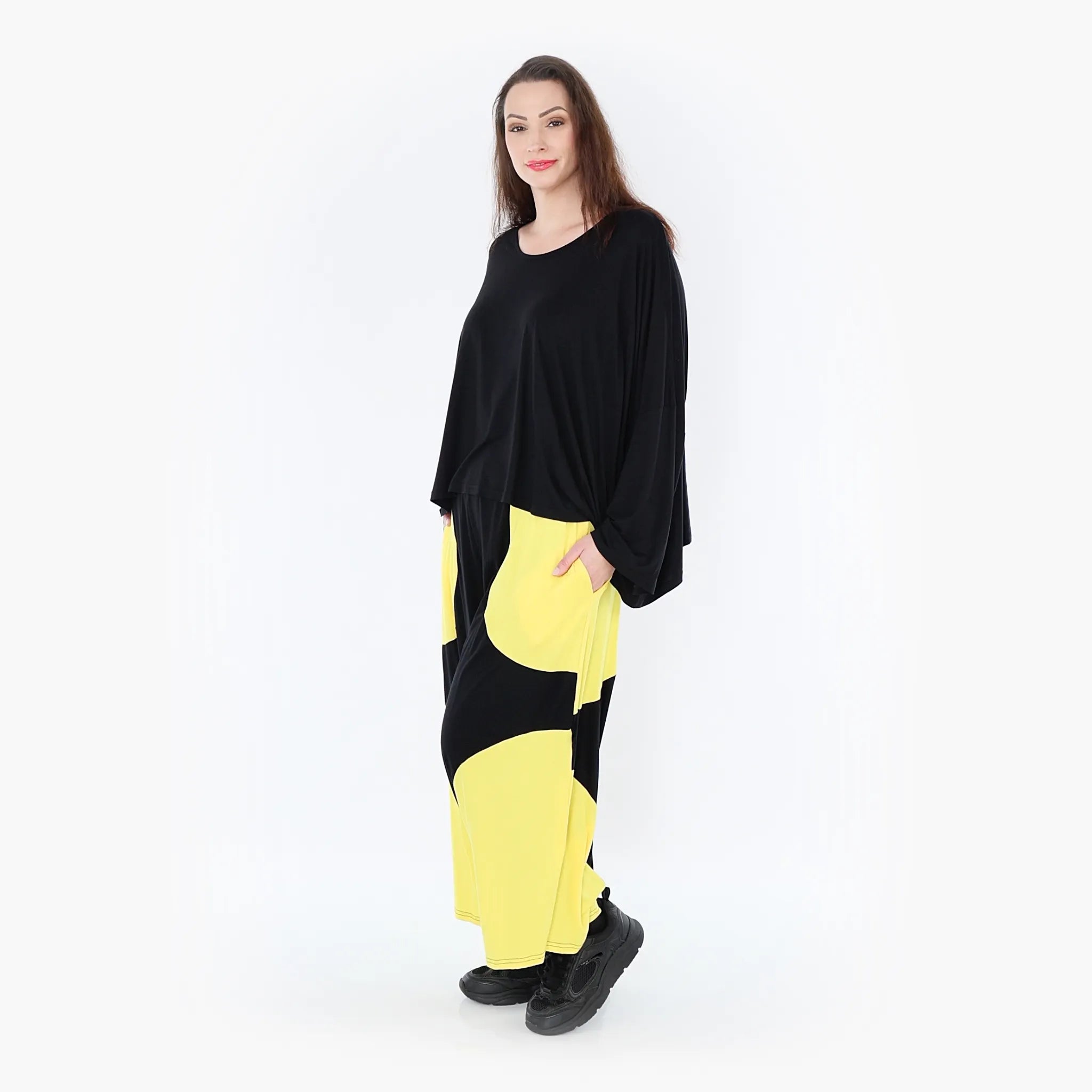  Ballonhose von AKH Fashion aus Viskose, 1416.06914, Schwarz/Gelb, Schick, Modern, Bequem