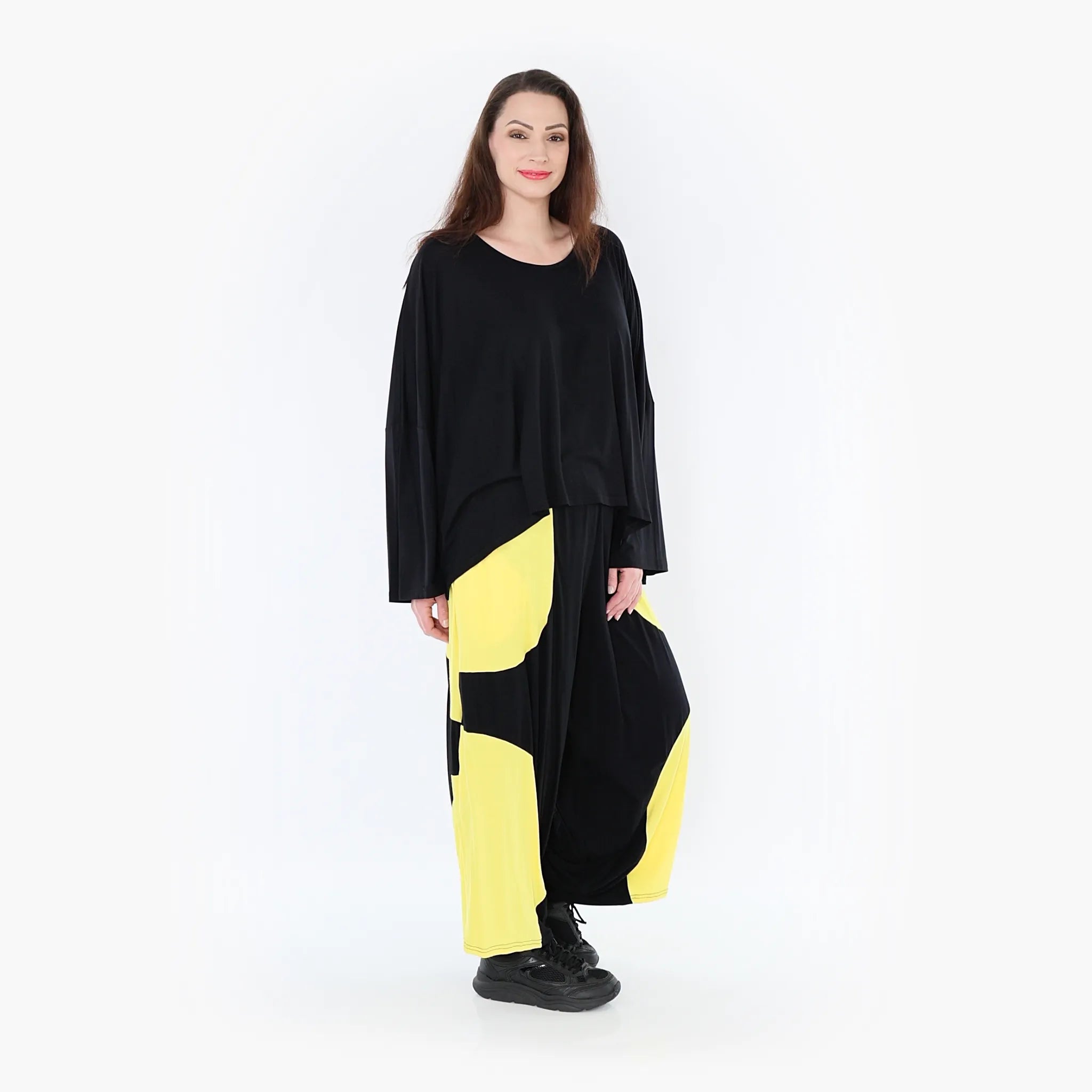  Ballonhose von AKH Fashion aus Viskose, 1416.06914, Schwarz/Gelb, Schick, Modern, Bequem