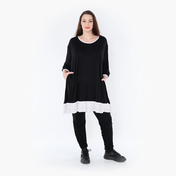  A-Form Shirt von AKH Fashion aus Viskose, 1416.06916, Schwarz/Weiß, Schick, Modern, Bequem