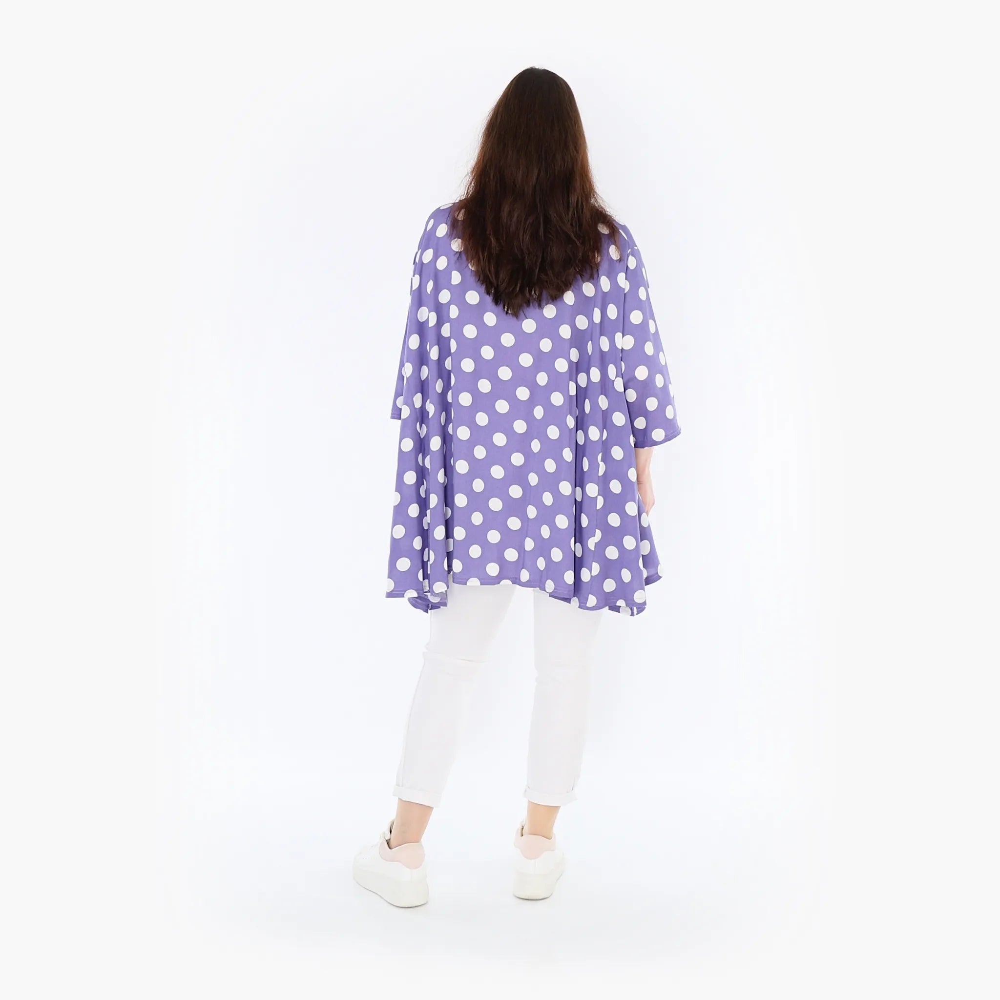  A-Form Bigshirt von AKH Fashion aus Viskose, 1417.00593, Flieder/Weiß, Schick, Modern, Bequem