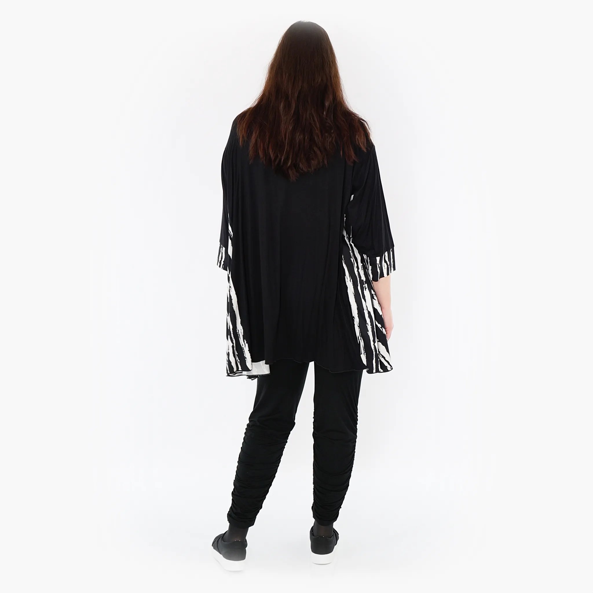  A-Form Bigshirt von AKH Fashion aus Baumwolle, 1418.00593, Schwarz/Weiß, Schick, Modern