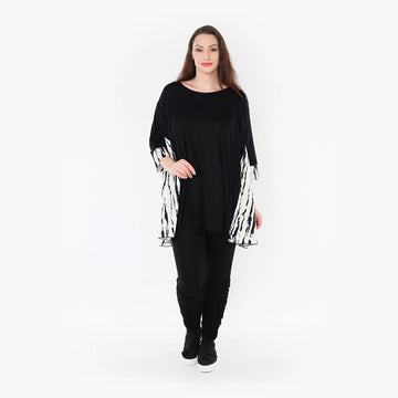  A-Form Bigshirt von AKH Fashion aus Baumwolle, 1418.00593, Weiß/Schwarz, Schick, Modern