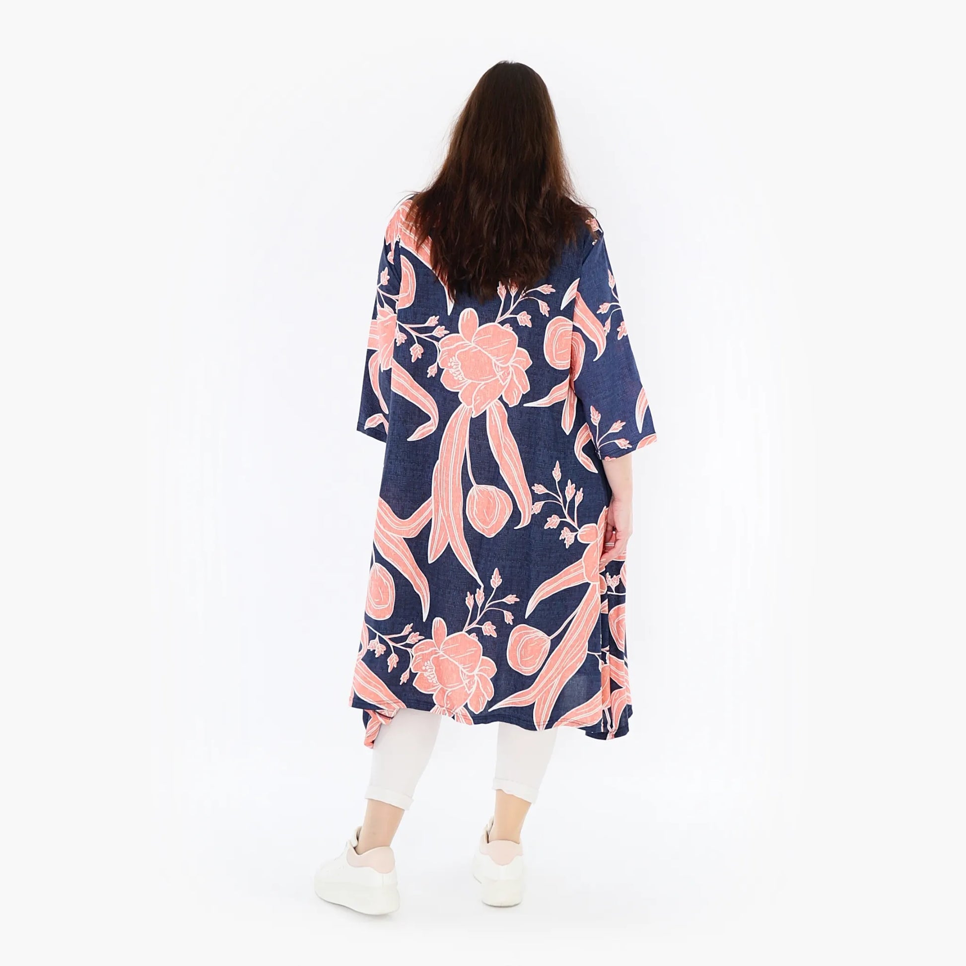  Ballonjacke von AKH Fashion aus Viskose, 1421.05554, Navy/Koralle, Blumen, Schick, Modern