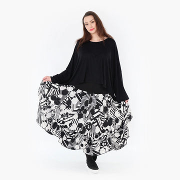  Ballonrock von AKH Fashion aus Viskose, 1407559, Schwarz/Weiß, Punkte, Schick, Modern