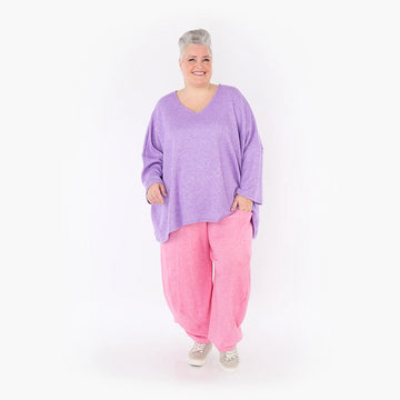  AKH Fashion Bigshirt in kastiger Form, aus Viskose, 1429.06993, Flieder, Schick, Modern