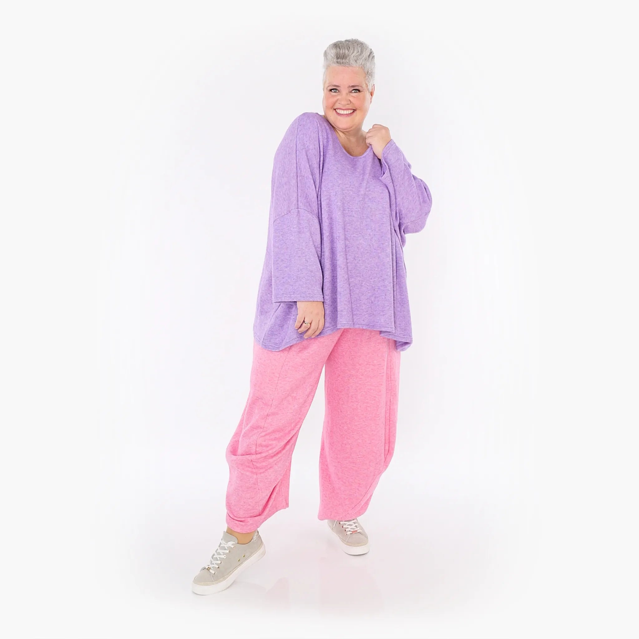  AKH Fashion Bigshirt in kastiger Form, aus Viskose, 1429.06993, Flieder, Schick, Modern