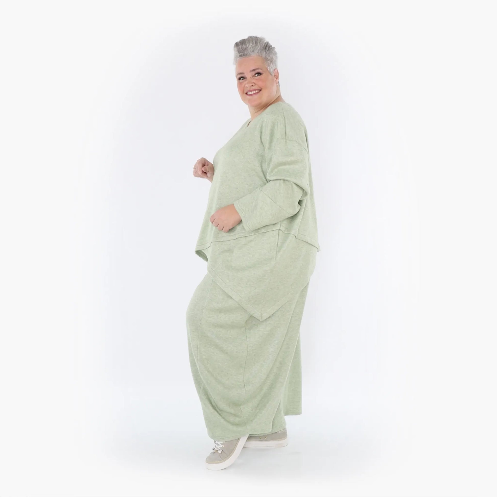 A-Form Bigshirt von AKH Fashion aus Viskose, 1429.07013, Apfelgrün, Schick, Modern, Bequem
