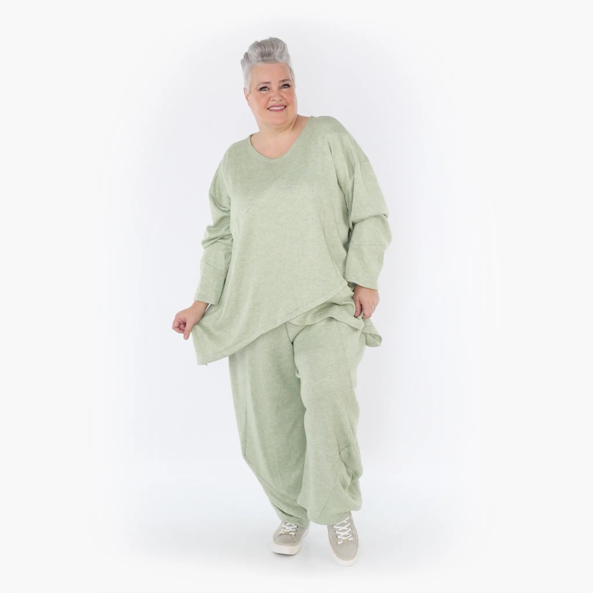  A-Form Bigshirt von AKH Fashion aus Viskose, 1429.07013, Apfelgrün, Schick, Modern, Bequem