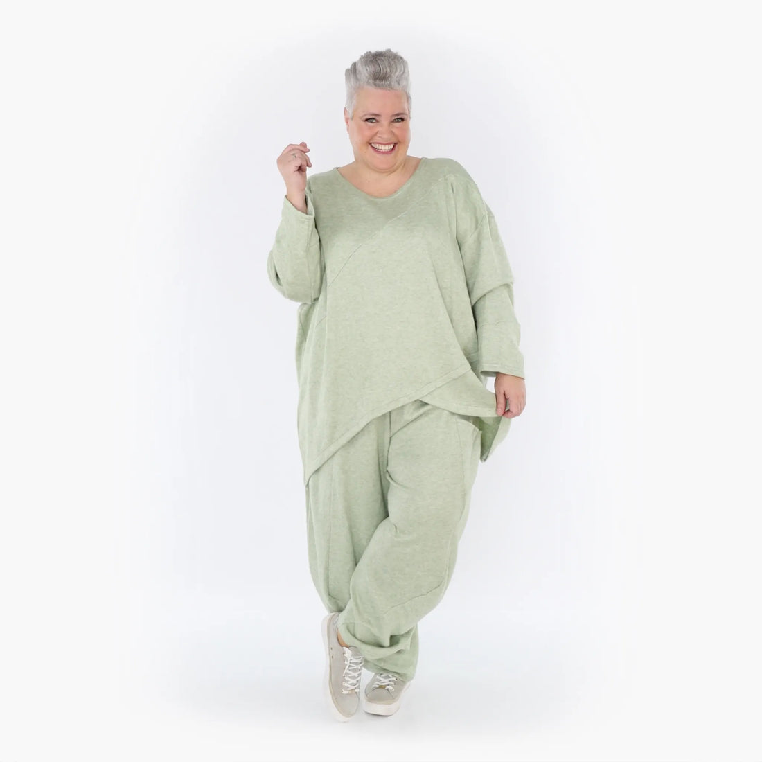  A-Form Bigshirt von AKH Fashion aus Viskose, 1429.07013, Apfelgrün, Schick, Modern, Bequem