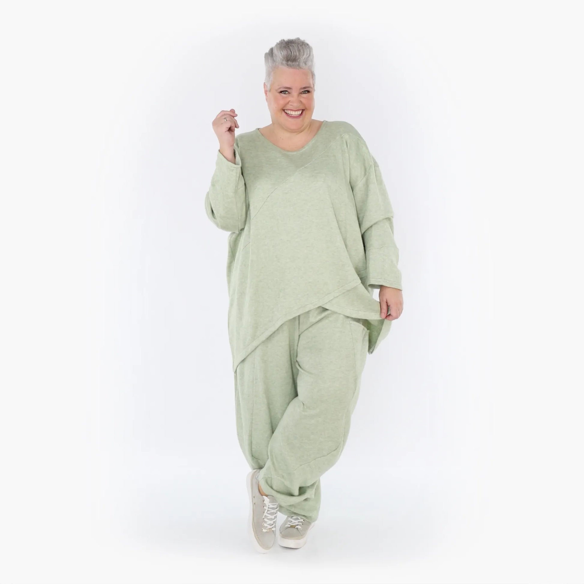  A-Form Bigshirt von AKH Fashion aus Viskose, 1429.07013, Apfelgrün, Schick, Modern, Bequem